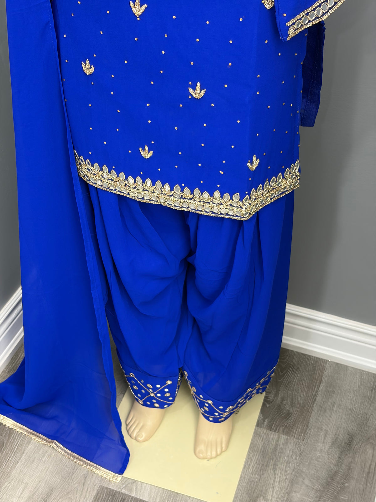 Royal Blue Mirror Work Farshi Salwar Suit AK7576-1226