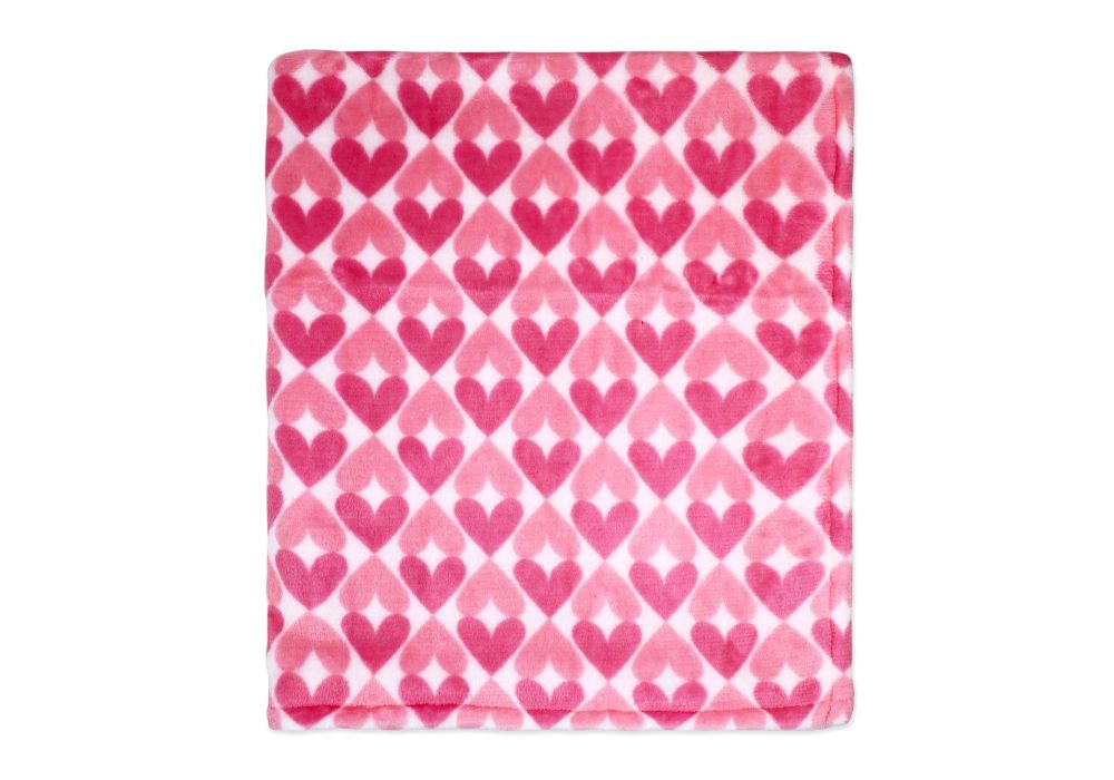 2 Pack Baby Blanket- Pink Bunnies and Hearts