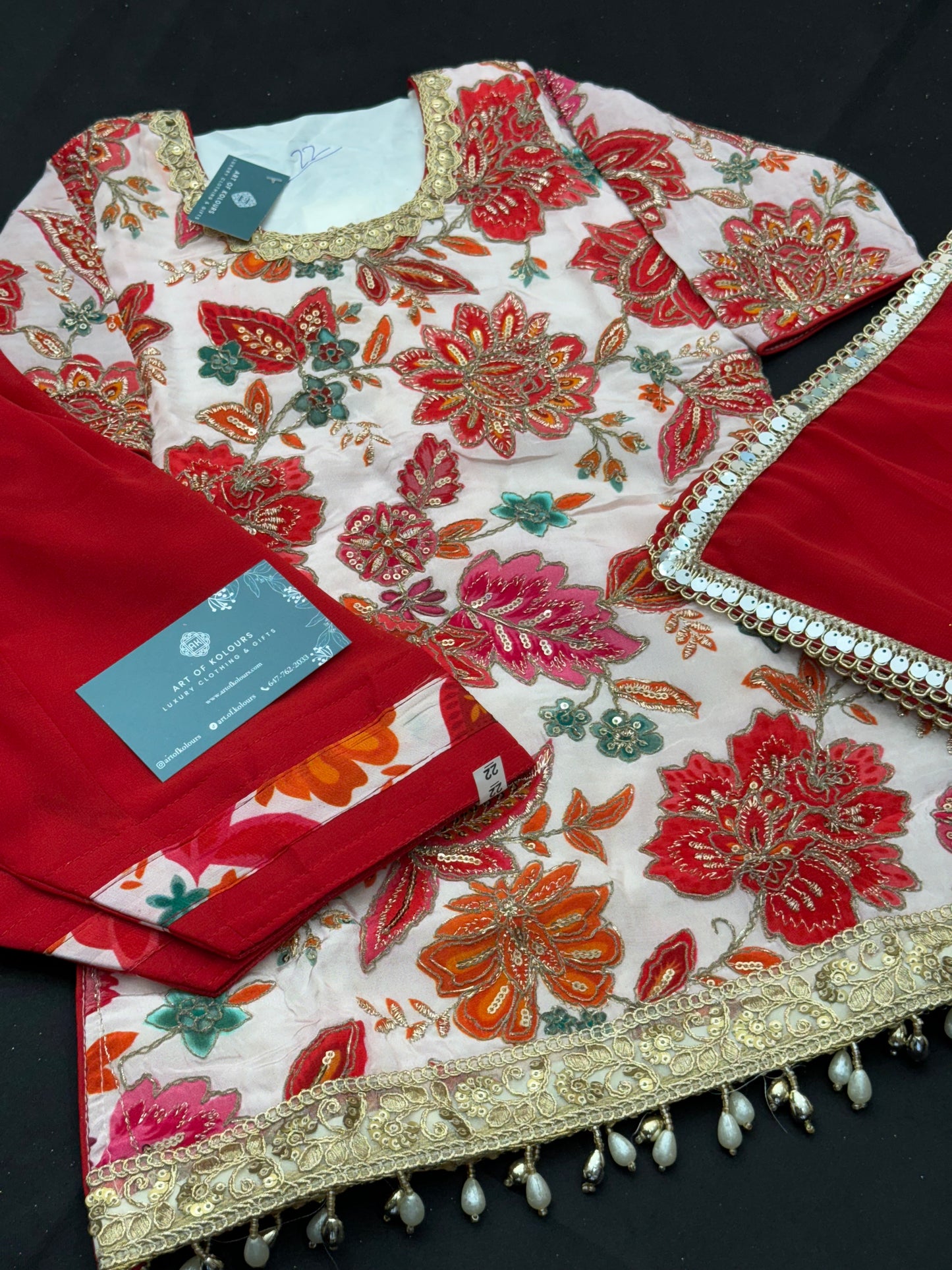 Reet Kids Salwar Suit V2- Red