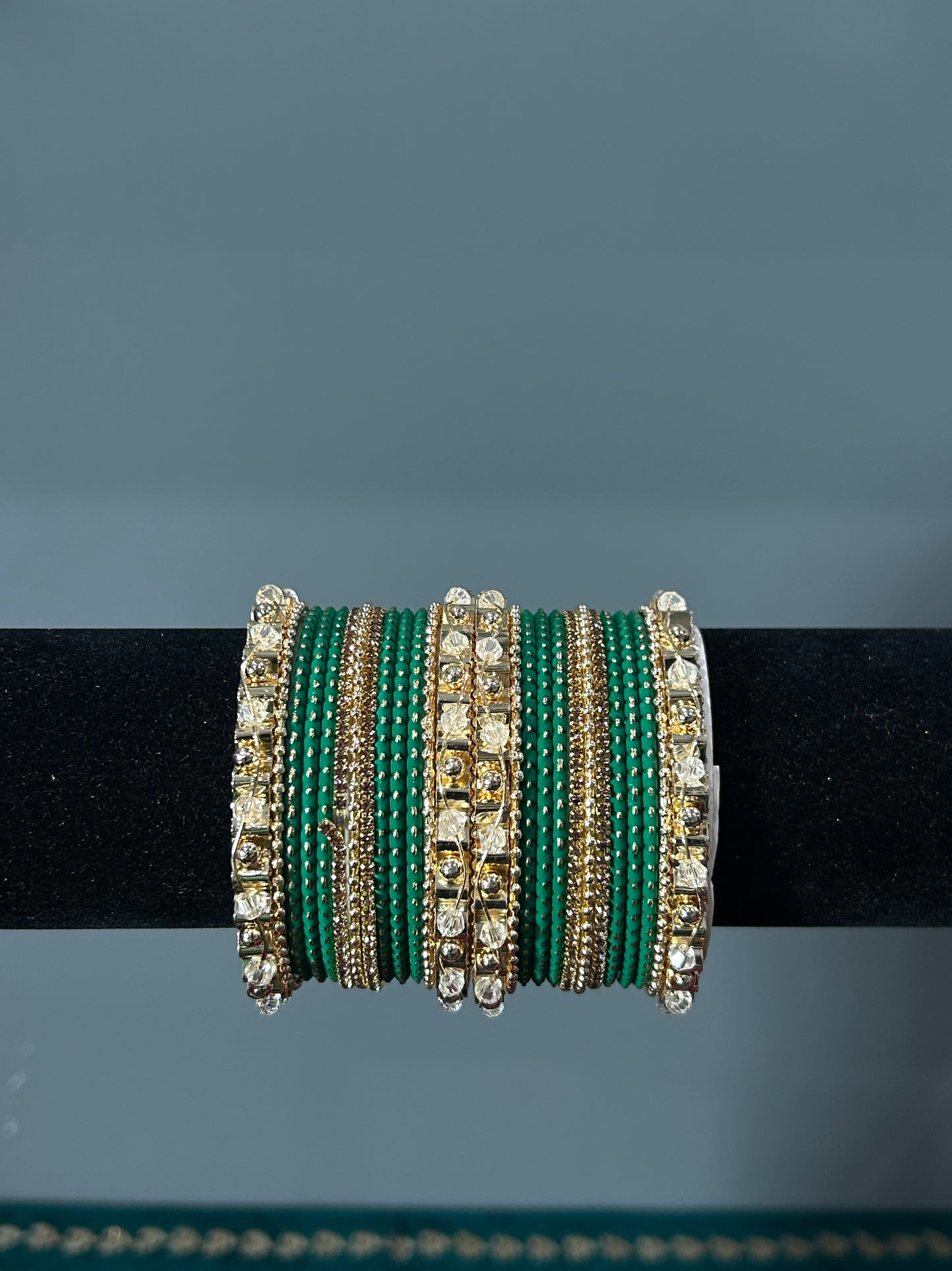 Bottle Green Golden Grace Bangles