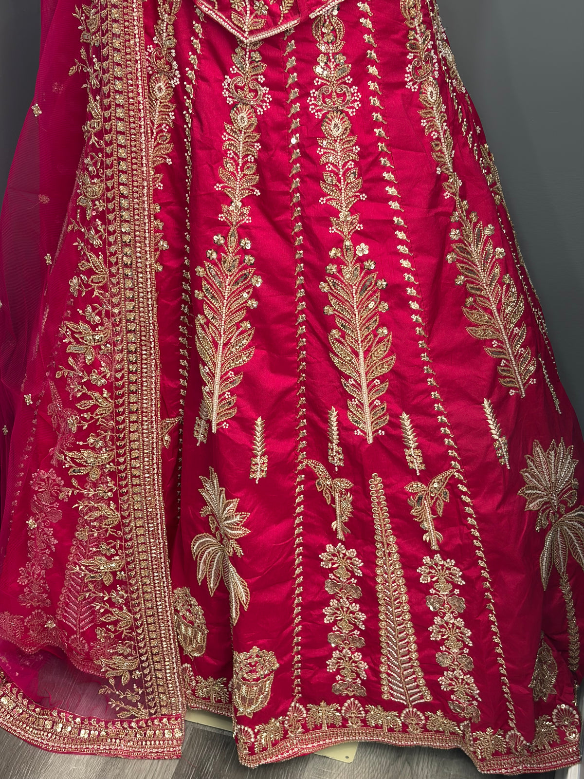 Heavy Beaded Hot Pink Corset Lehenga- AK6974-1726