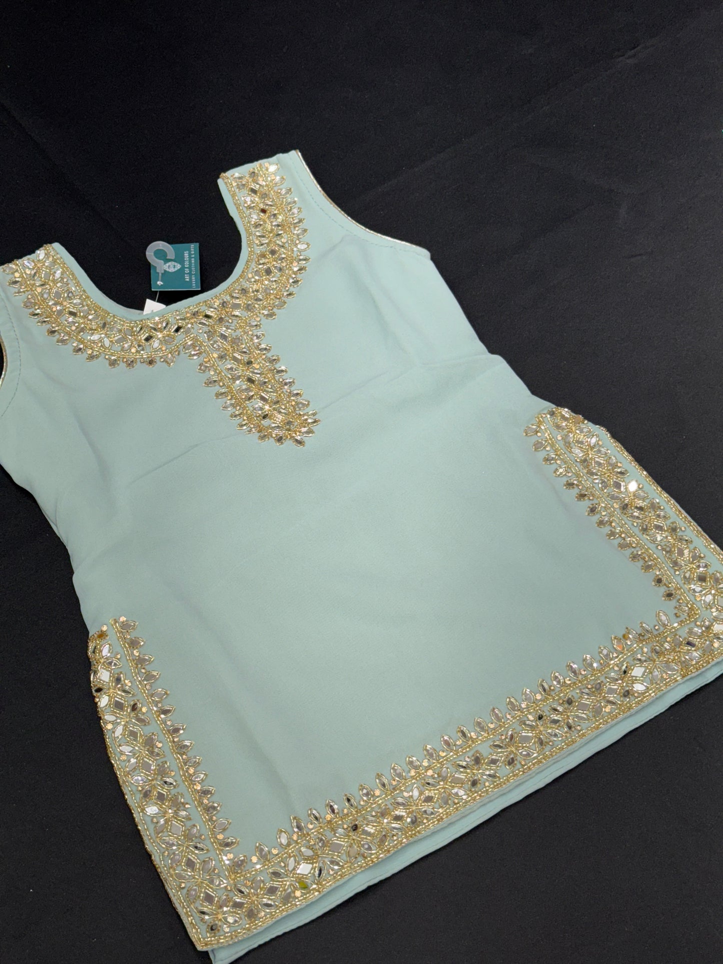 Pooja Kids Handwork Salwar Suit-Blue