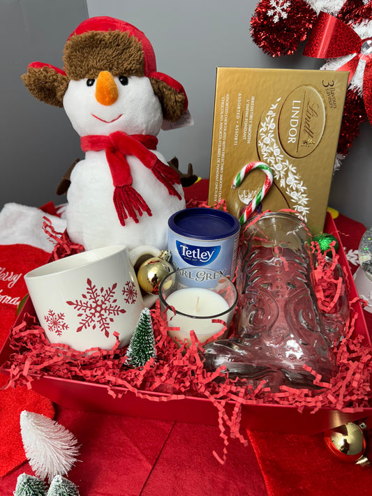 Christmas Snowman Gift Basket