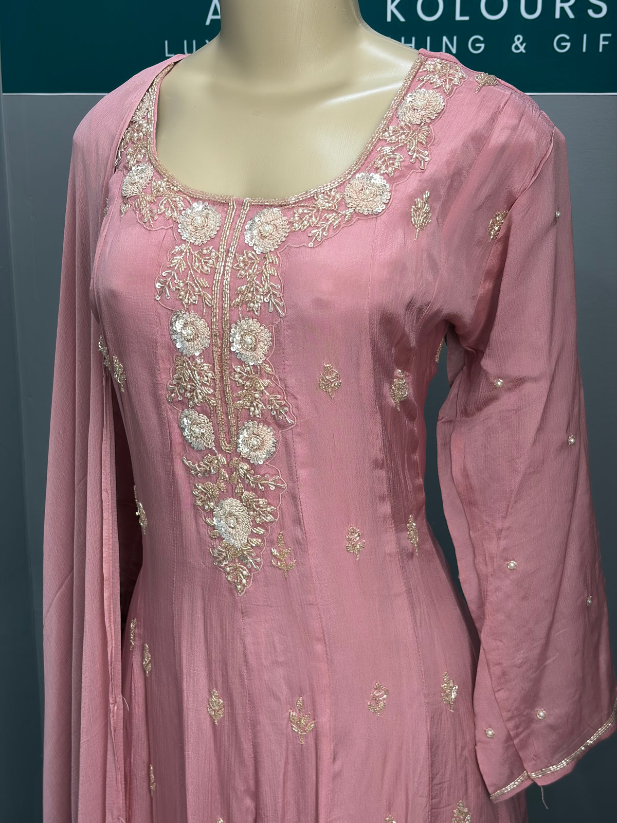 Pure Chinon Handwork Anarkali Suit AK3941-1226