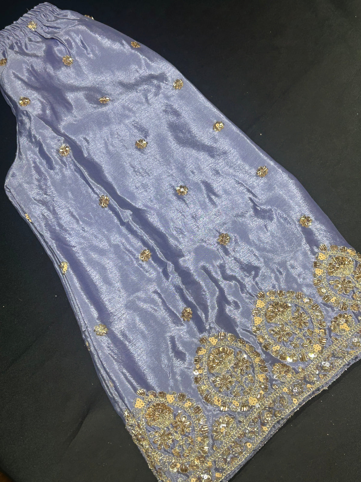 Purple Kid’s Sharara Beadwork Suit