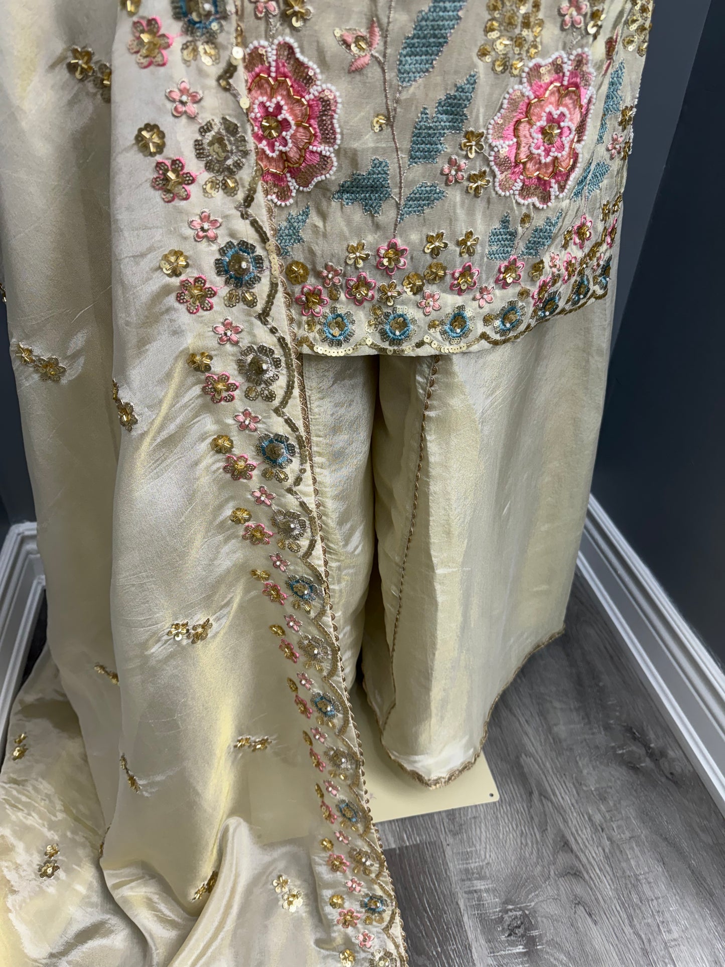 Soneri Phulkari Sharara Suit