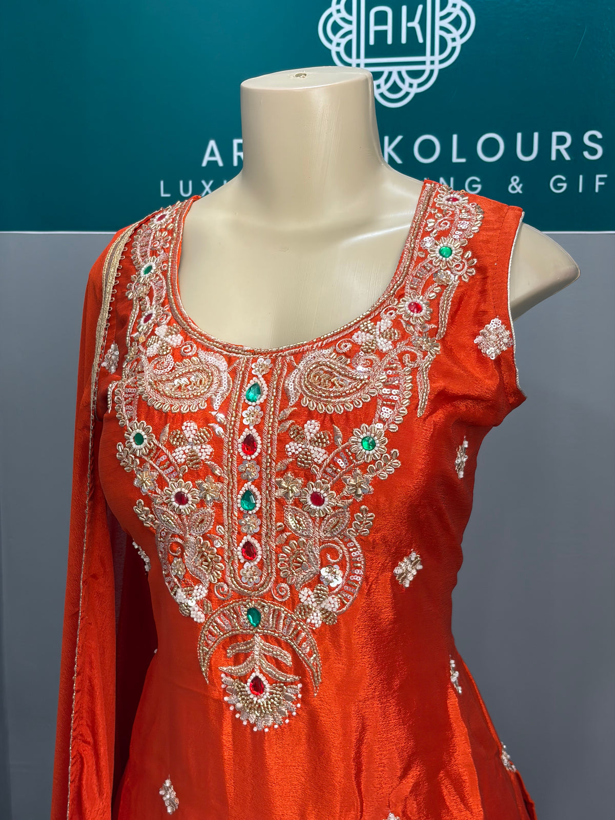 Ember Orange Handwork Salwar Suit AK6974-2526