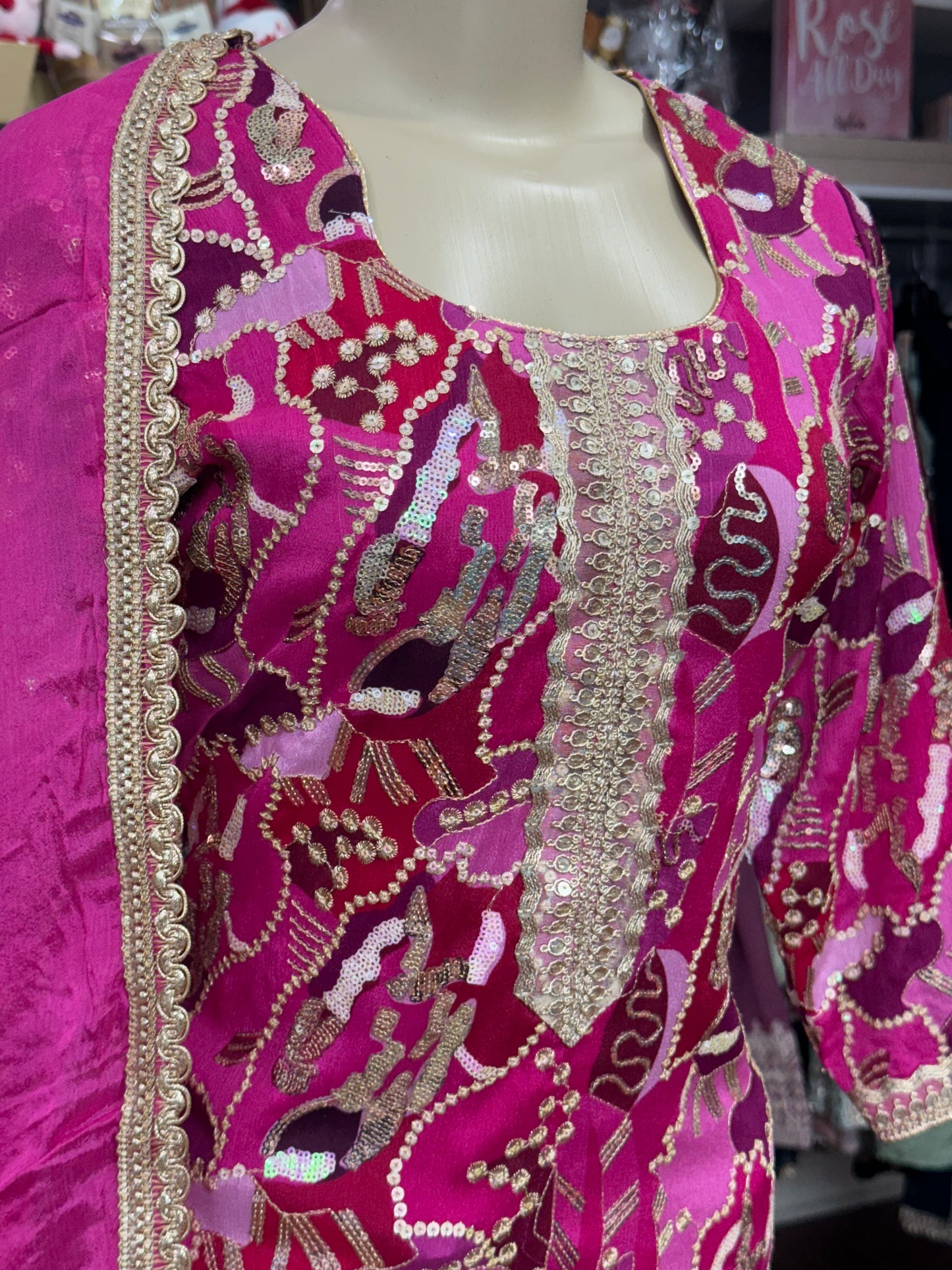Sequence Work Multi Pink Gharara Suit