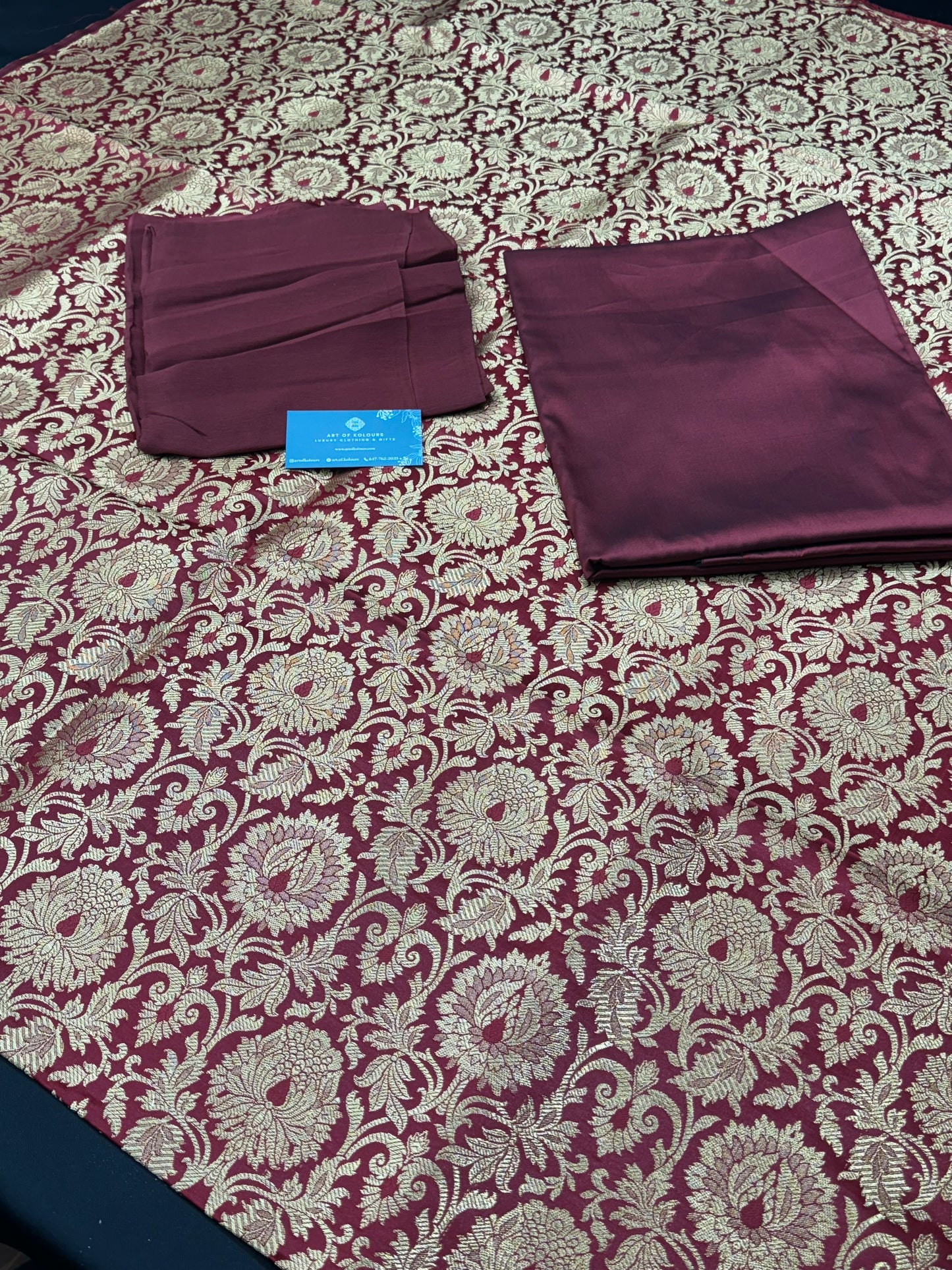 Shahi Naksh Dark Red Unstitched Suit