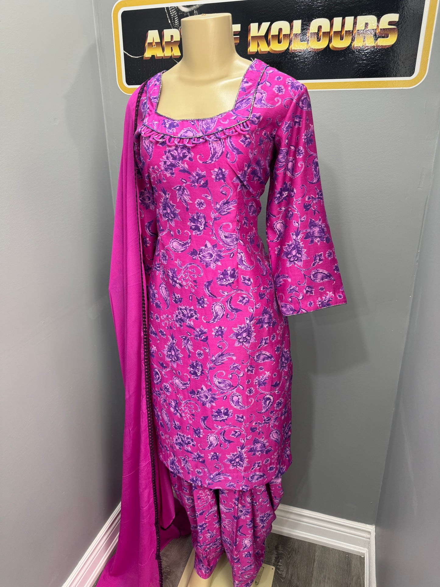Chanderi Baag Pink Salwar Suit