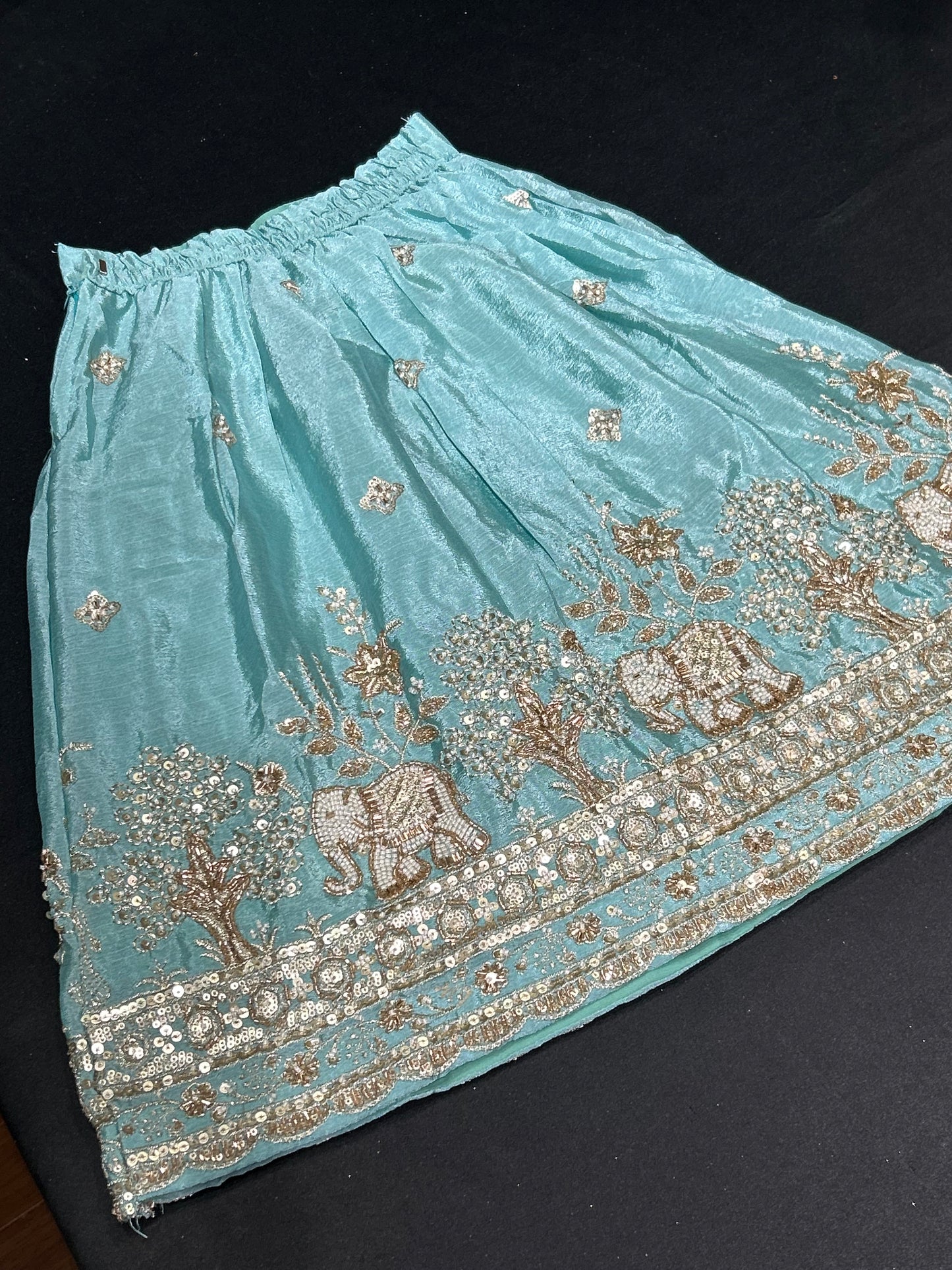 Elephant Blue Blush Lehenga