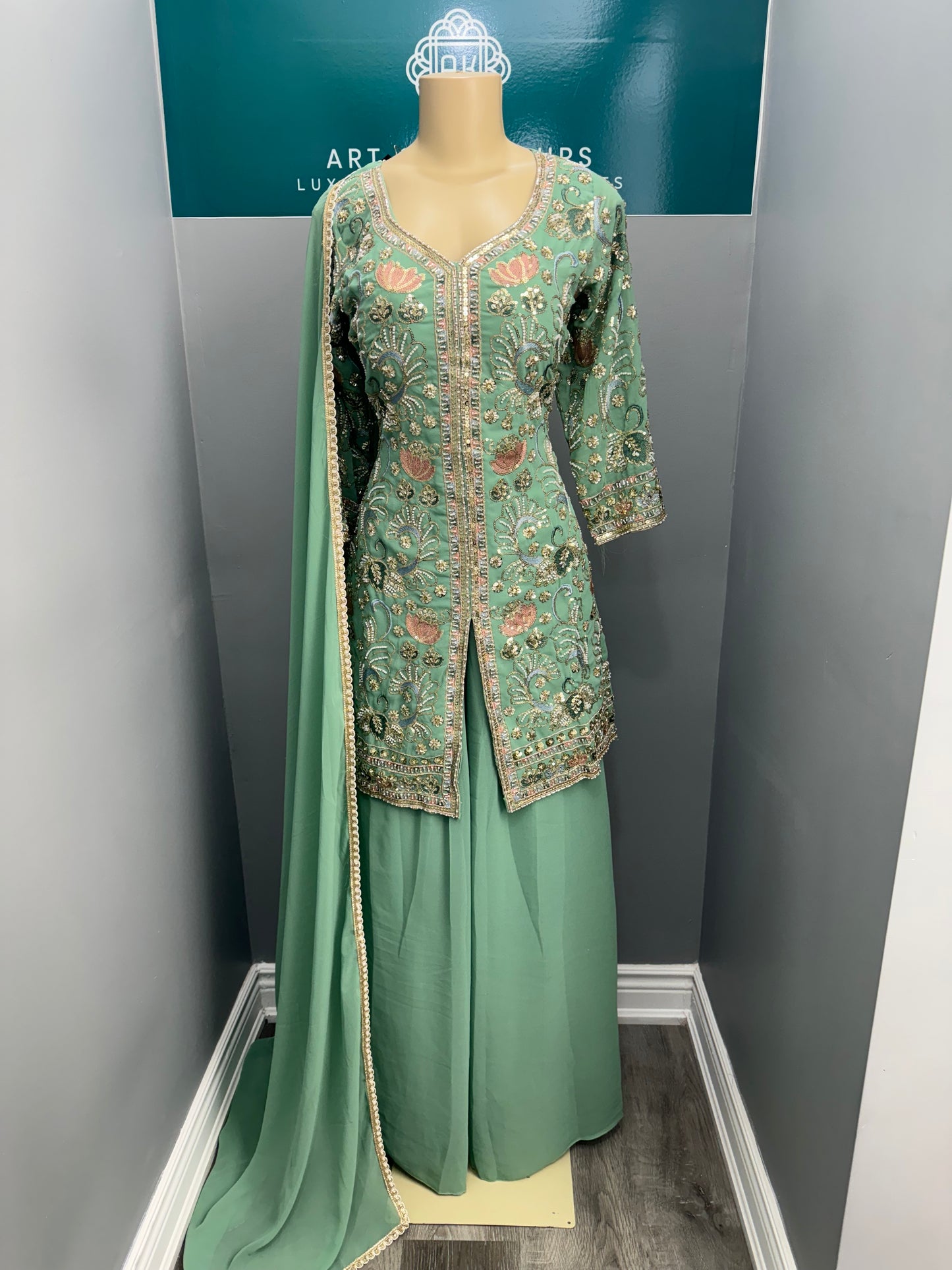 Readymade Achkan Sharara Suit- AK6465-14