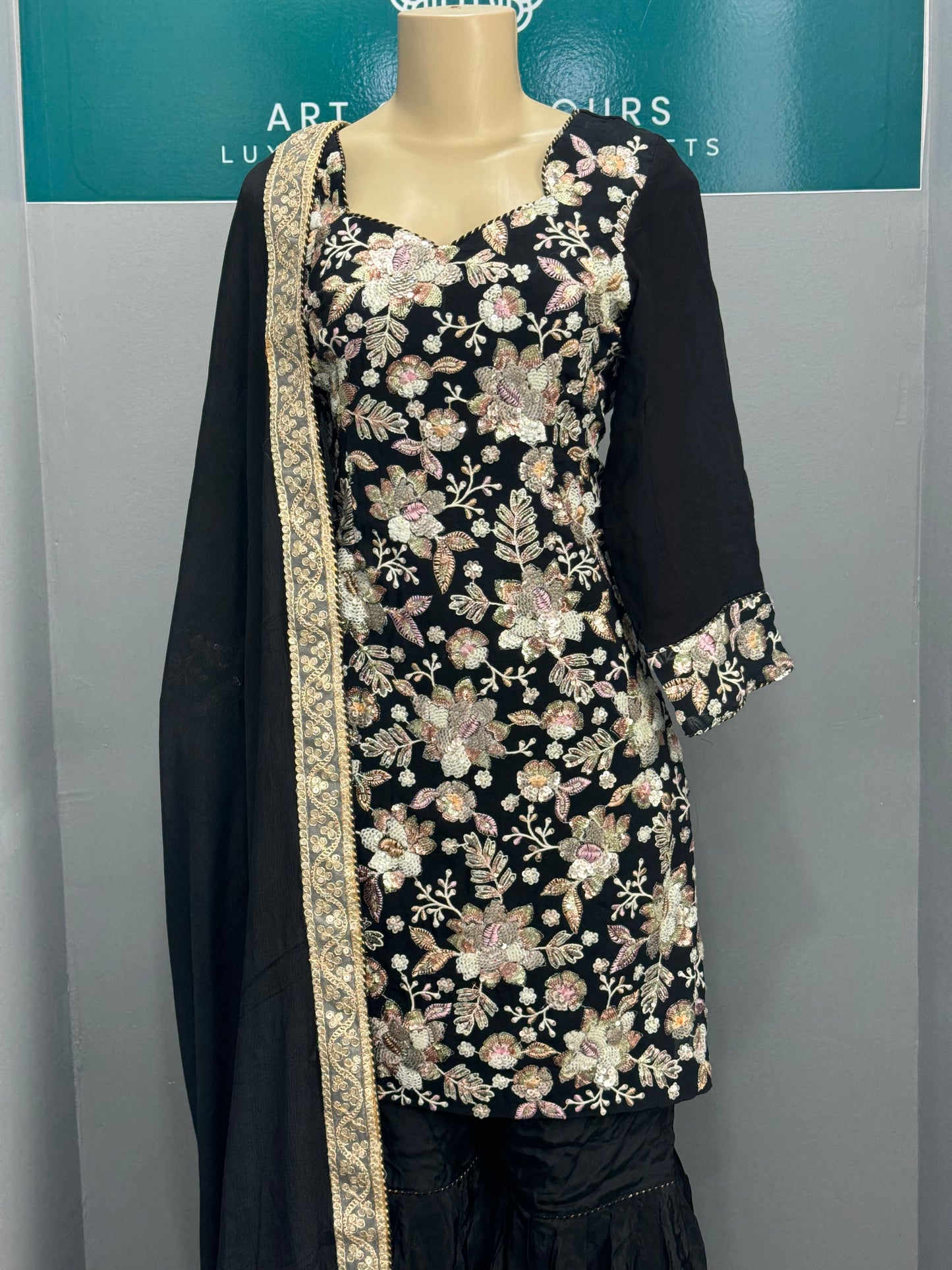 Sequence Work Gharara Suit