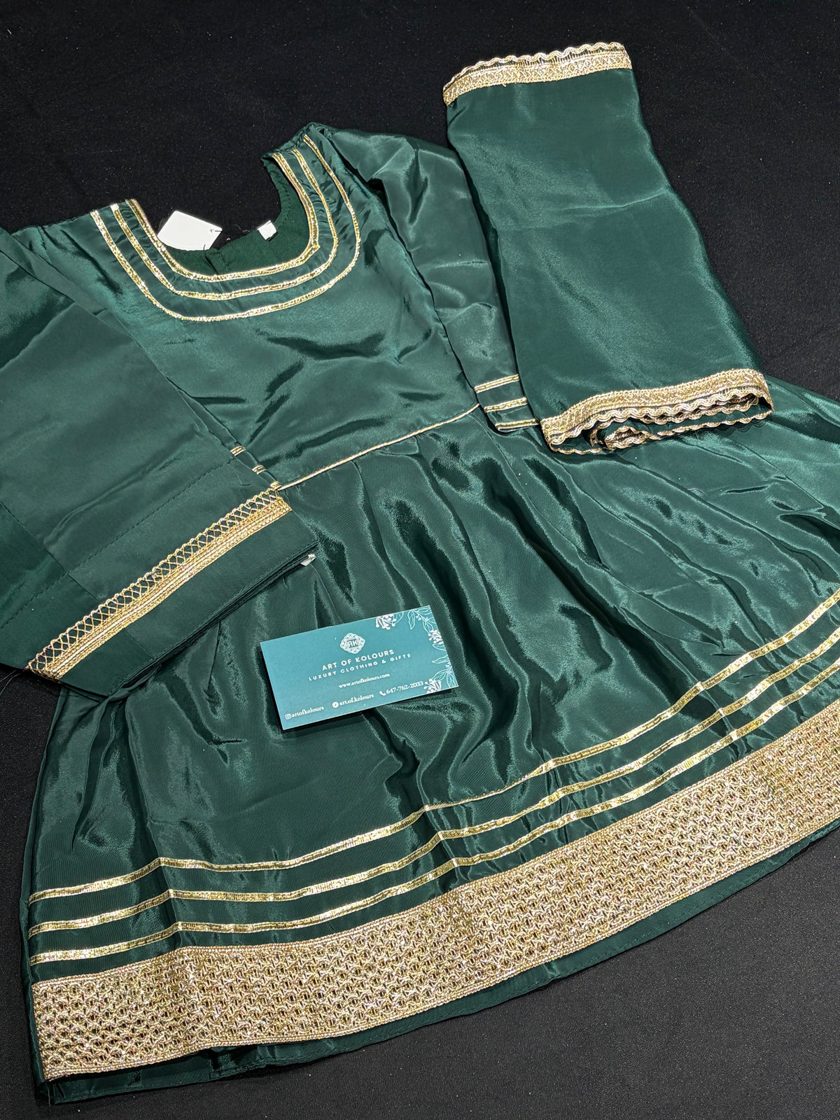 Emerald Green Kid’s Frock Salwar Suit