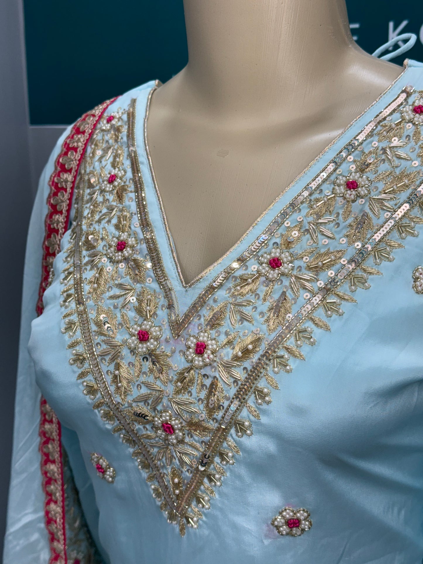 Pure Crepe Handwork Salwar Suit