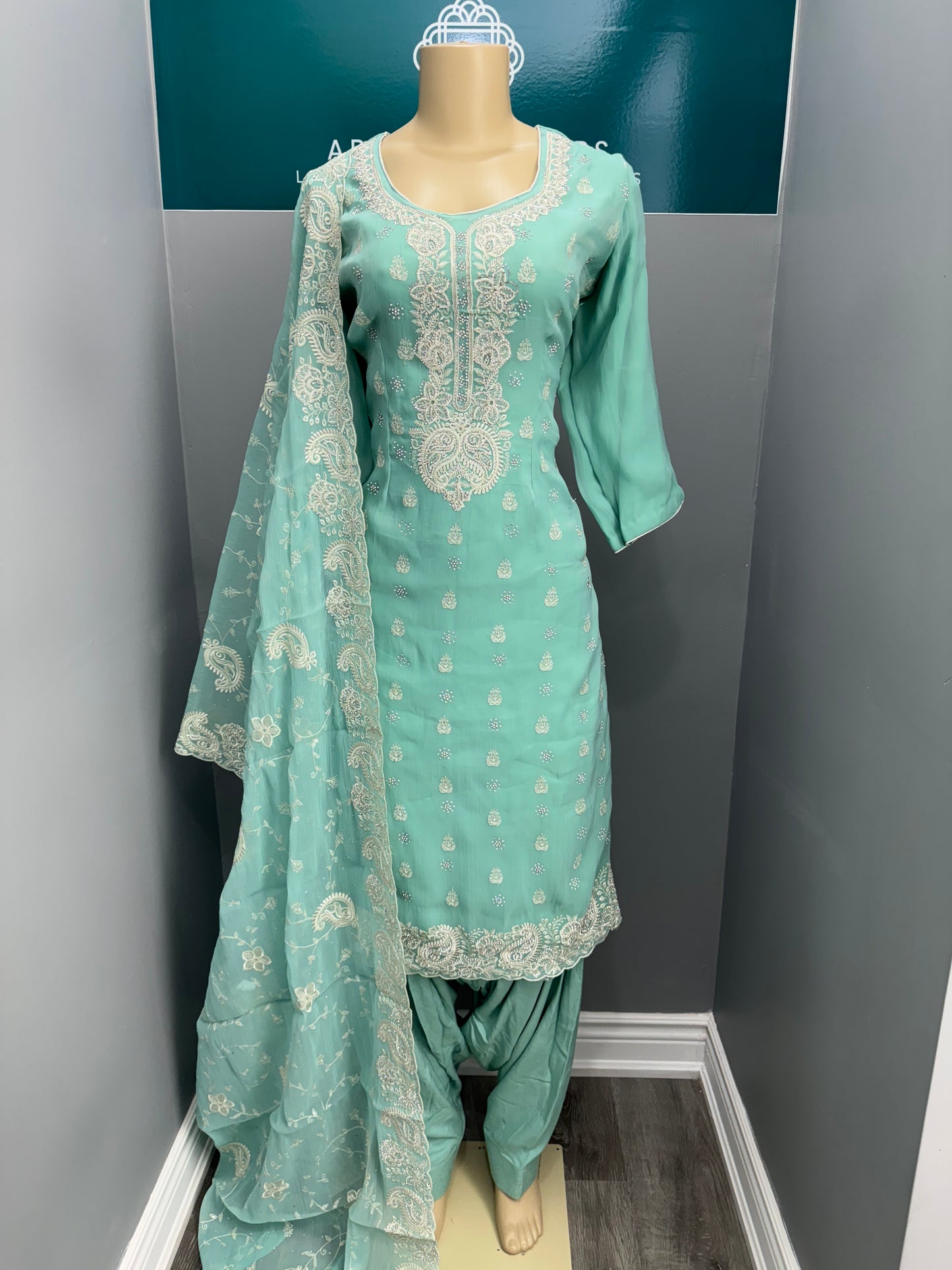 Stone Work Salwar Suit- Teal