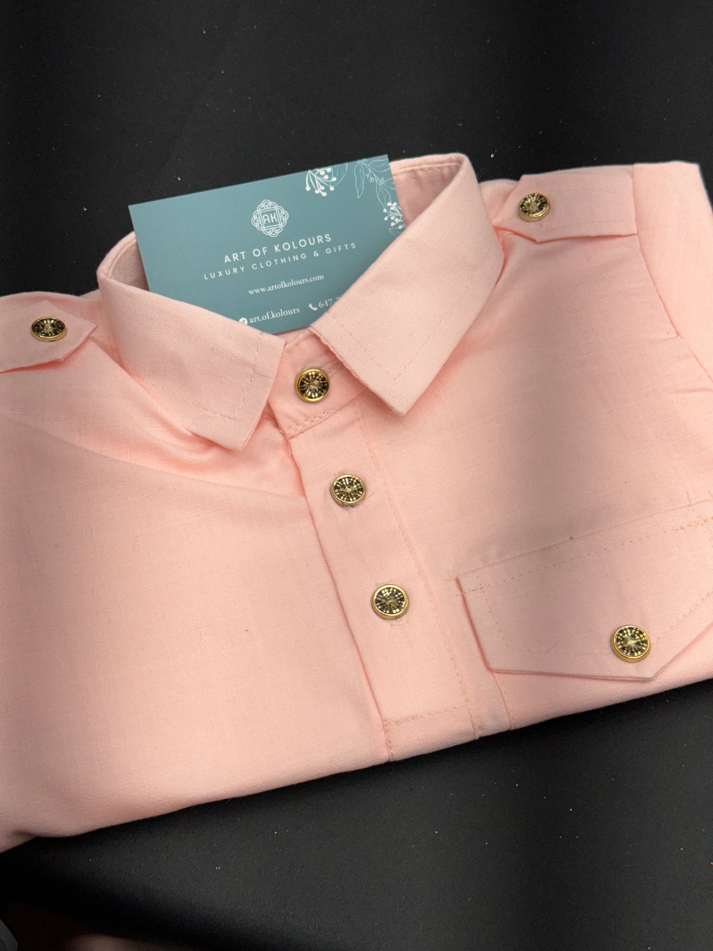 Diljit Boys Kurta Pajama- Peach