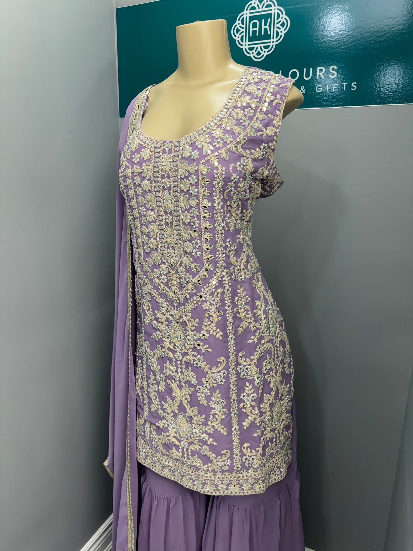 Lavender Phul Readymade Gharara Suit