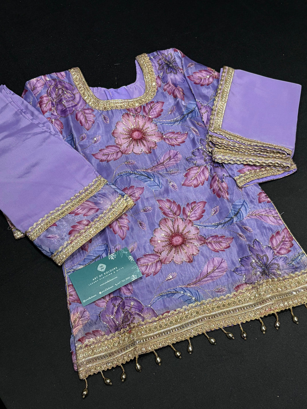 Purple Rose Bloom Kid’s Sharara