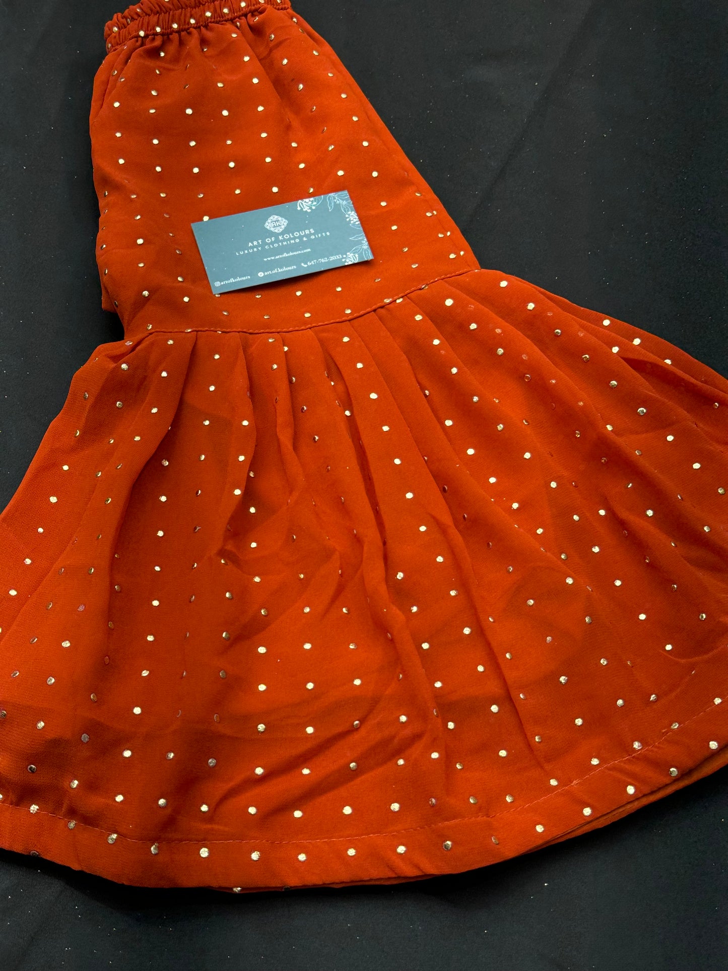 Naaz Kids Gharara Suit- Rust