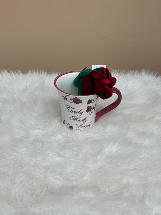 Truly Madly Deeply Mug with Plush Rose