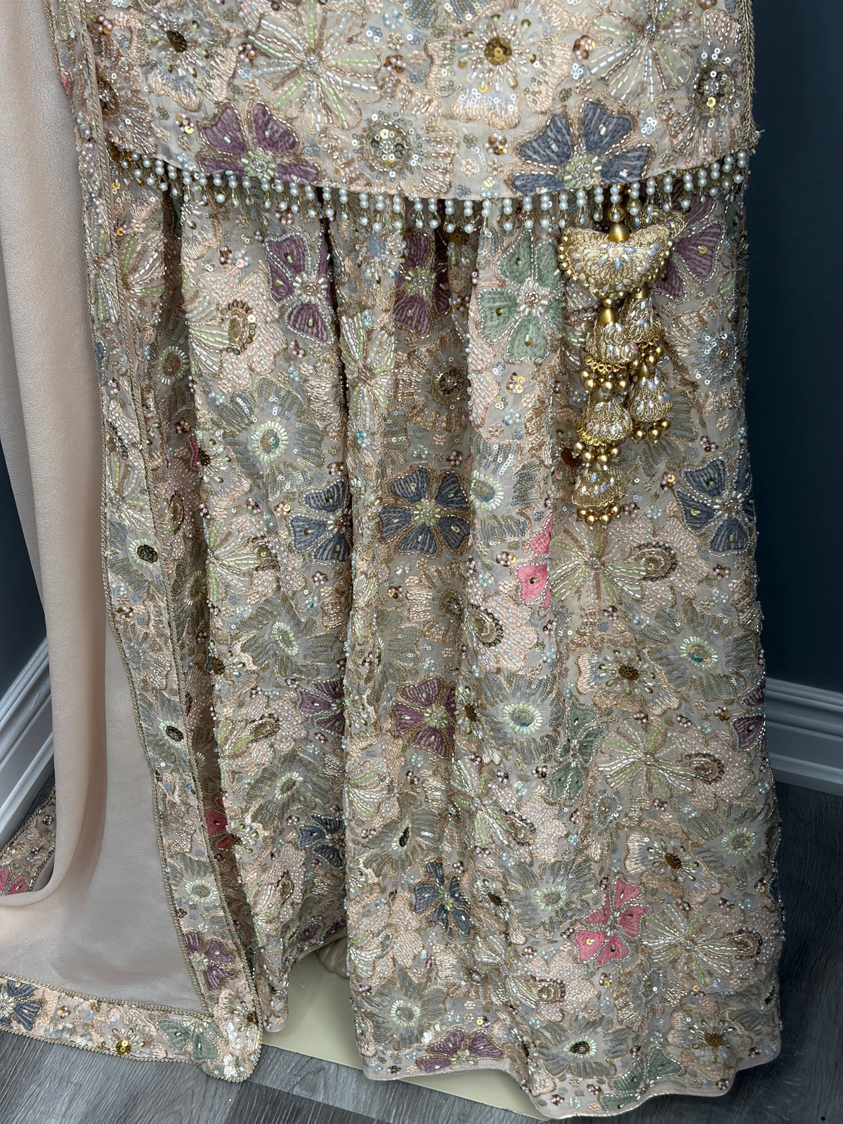 Short Kurti Beaded Lehenga- AK7576-26
