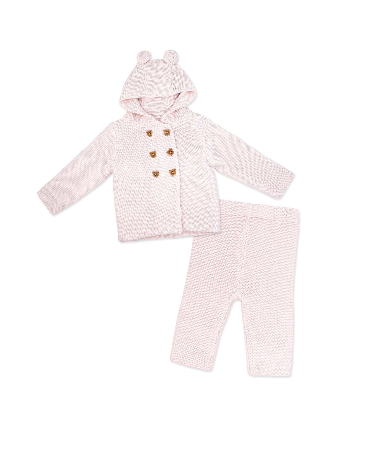 Knit Jacket Set- Pink