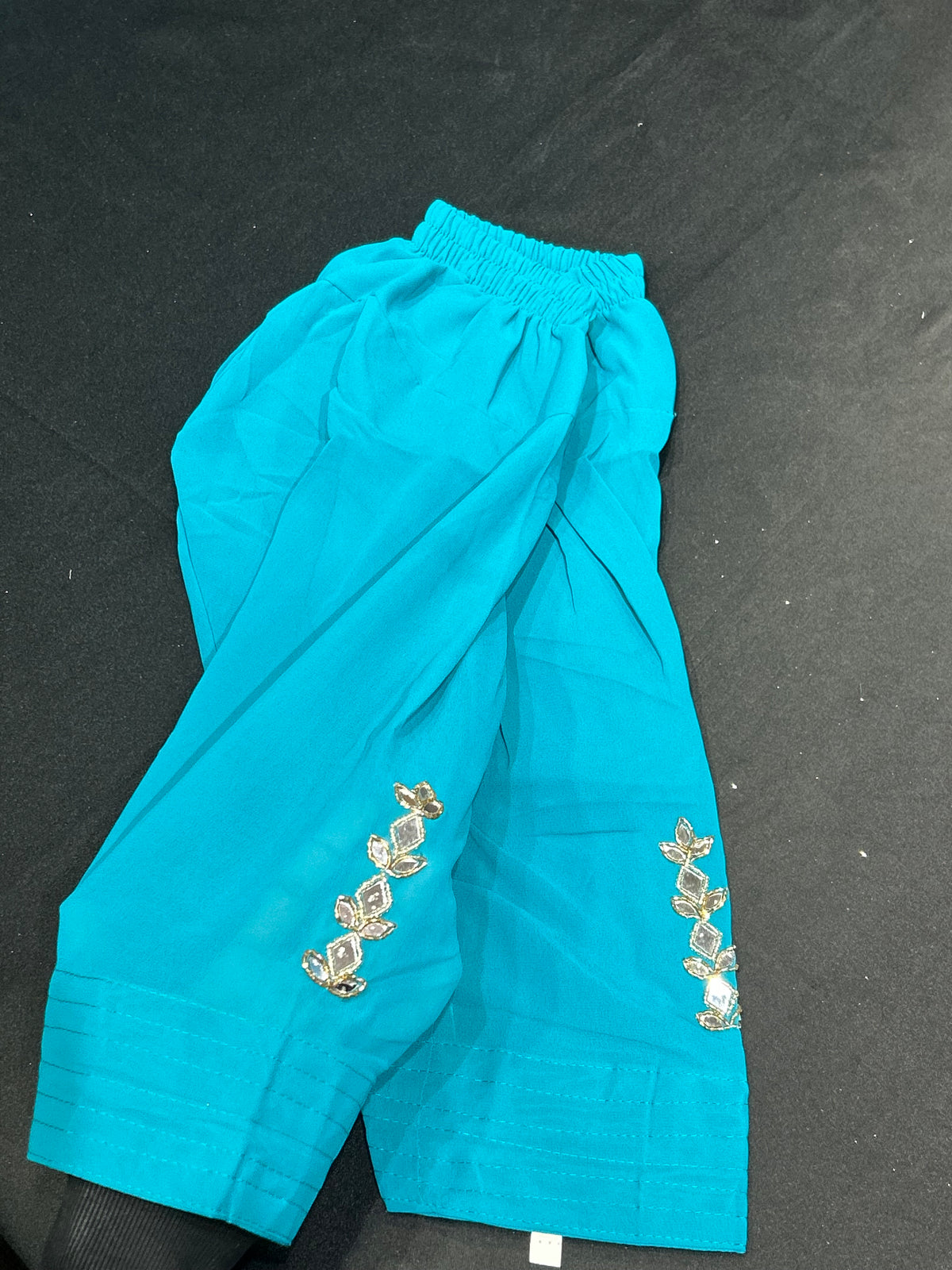 Kids Blue Mirror Work Salwar Suit (Size 20~34)