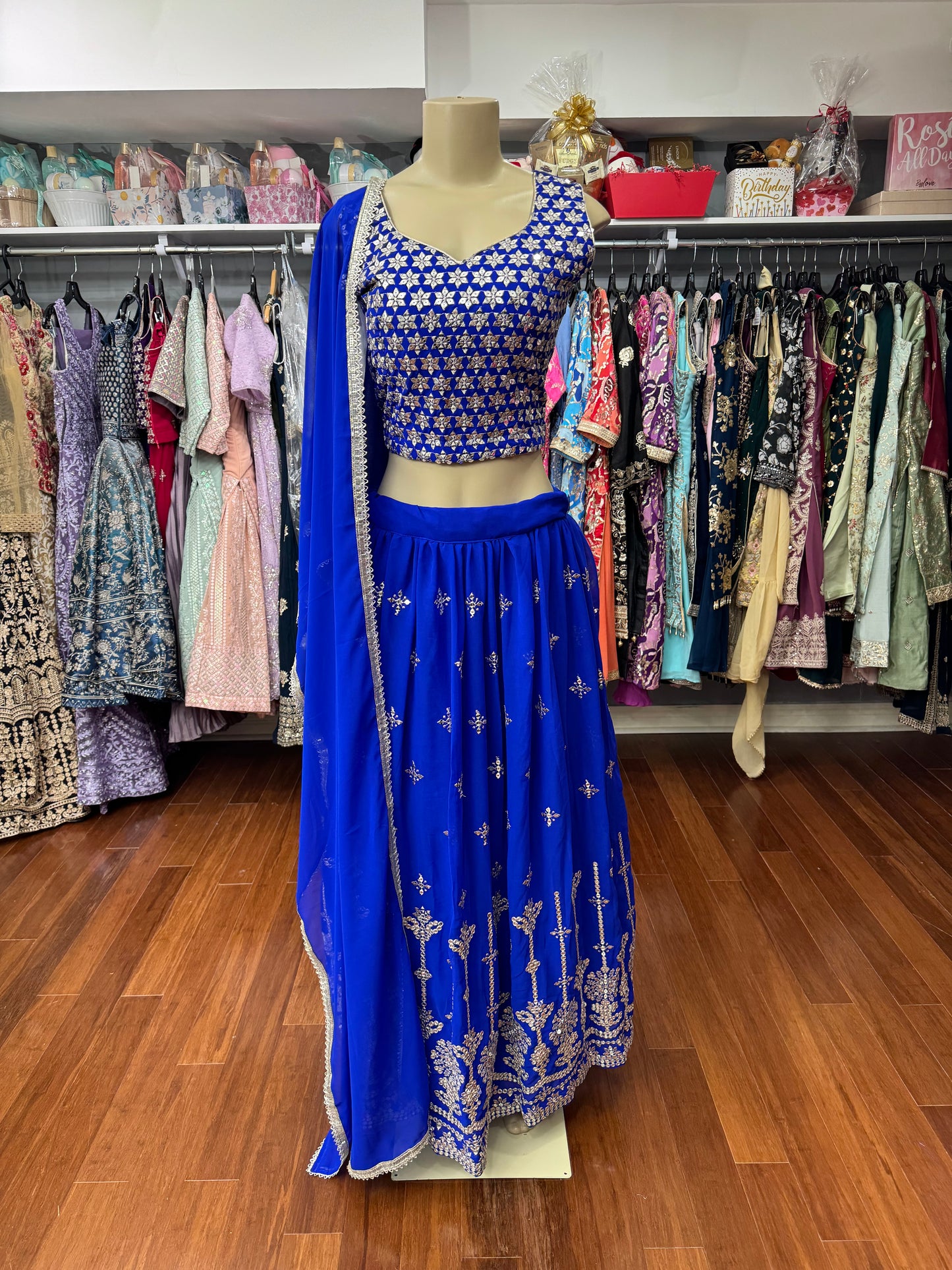 Blue Sequence Work Lehenga