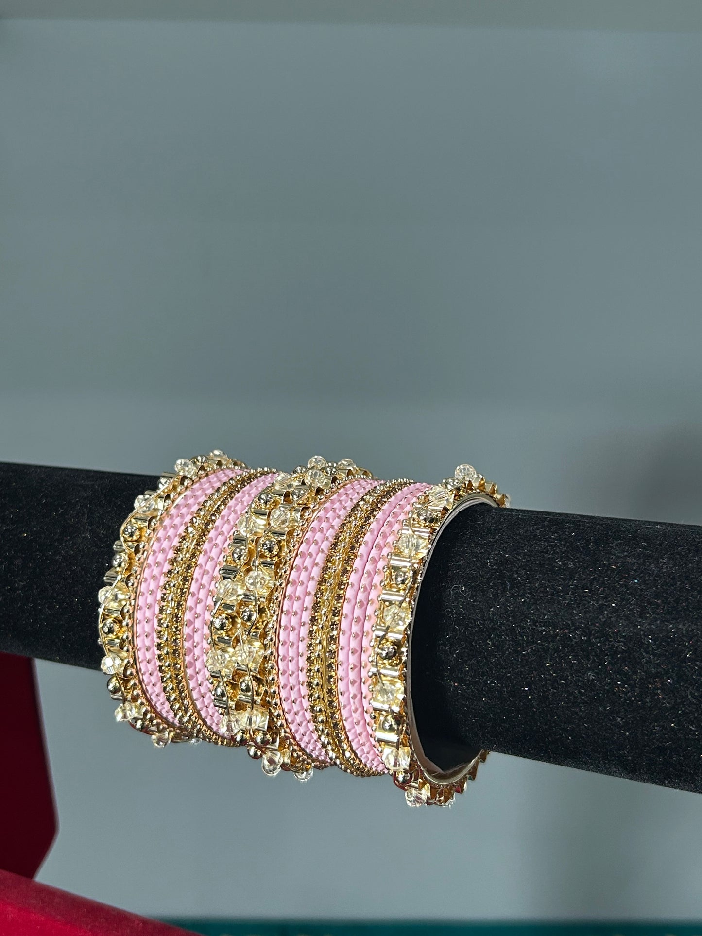 Pink Golden Grace Bangles