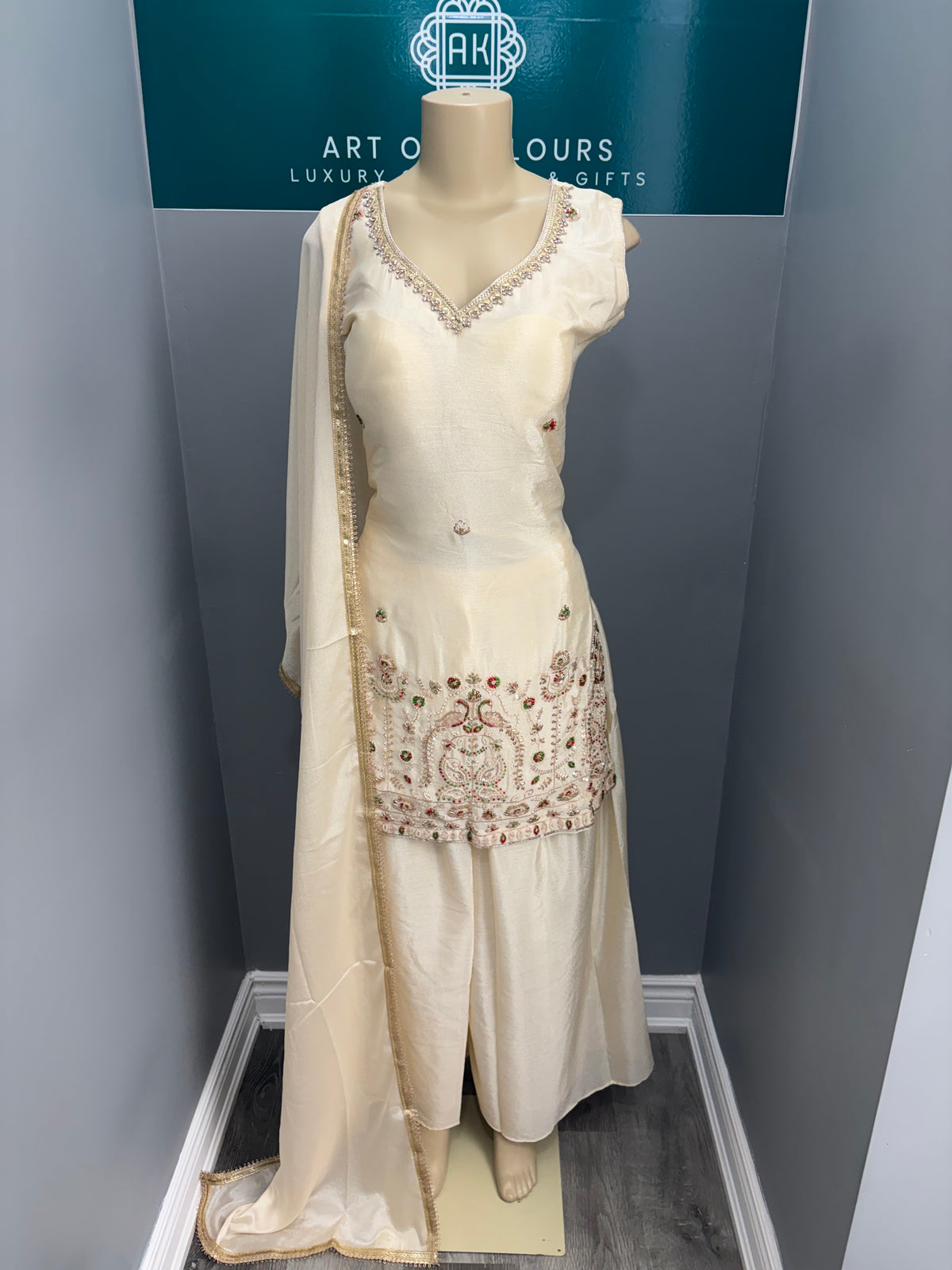 Ivory Readymade Sharara Suit AK6974-2626