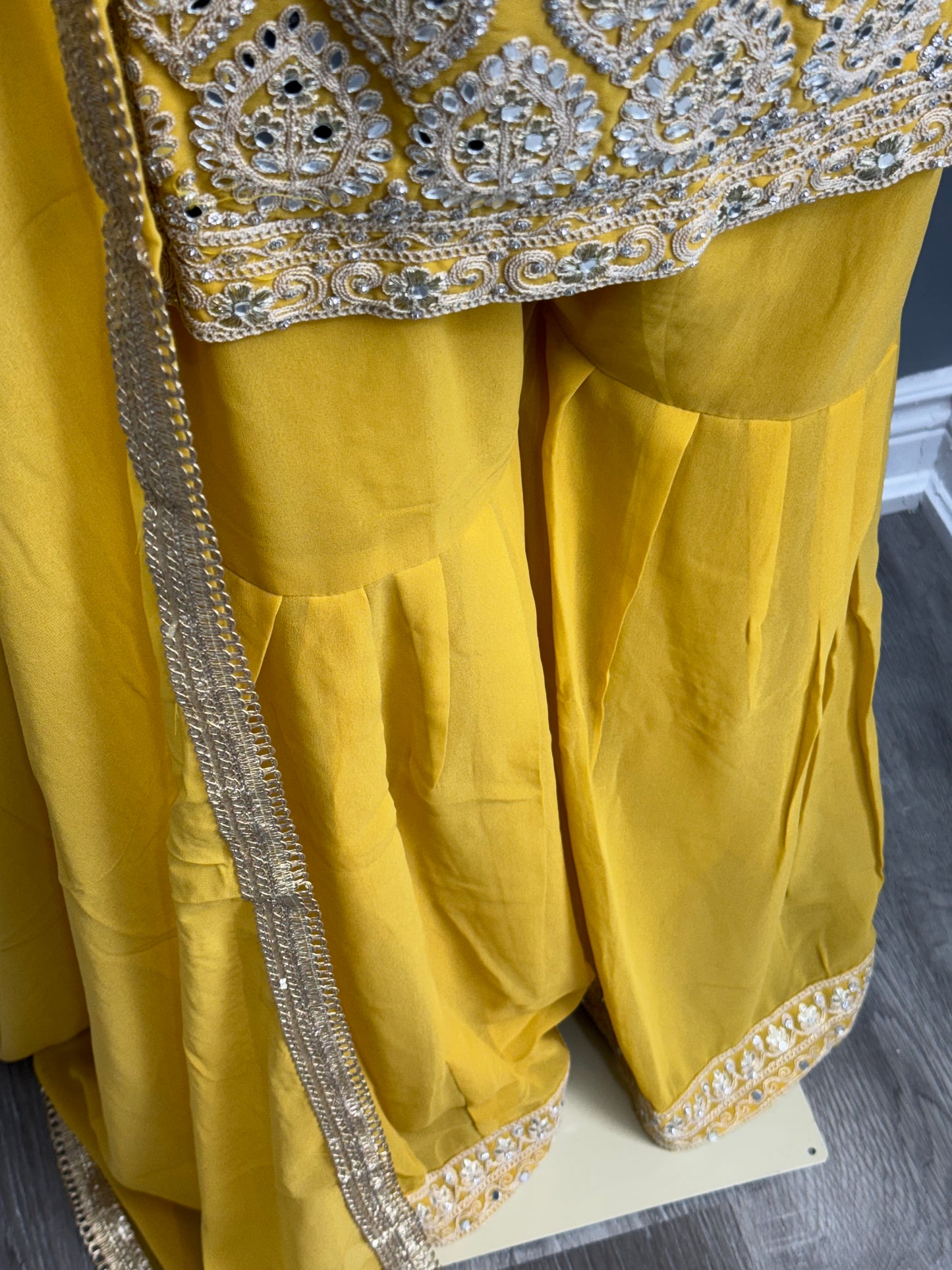 Yellow Phul Readymade Gharara Suit