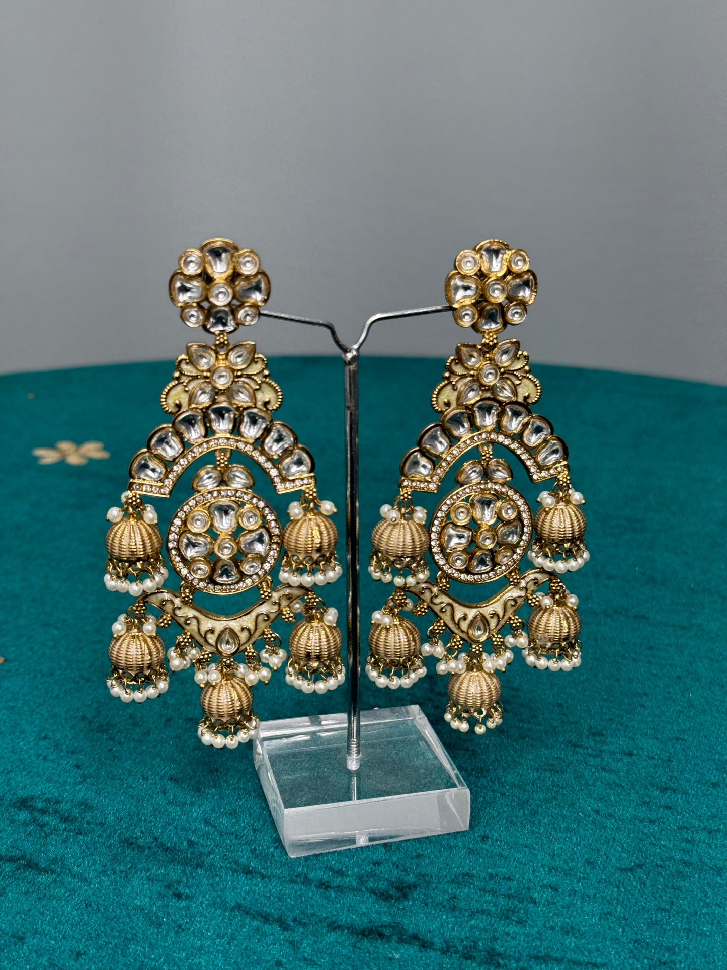 Majestic Bahubali Kundan Earrings