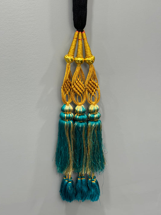 Teal and Gold Double Layer Latkan Prandi