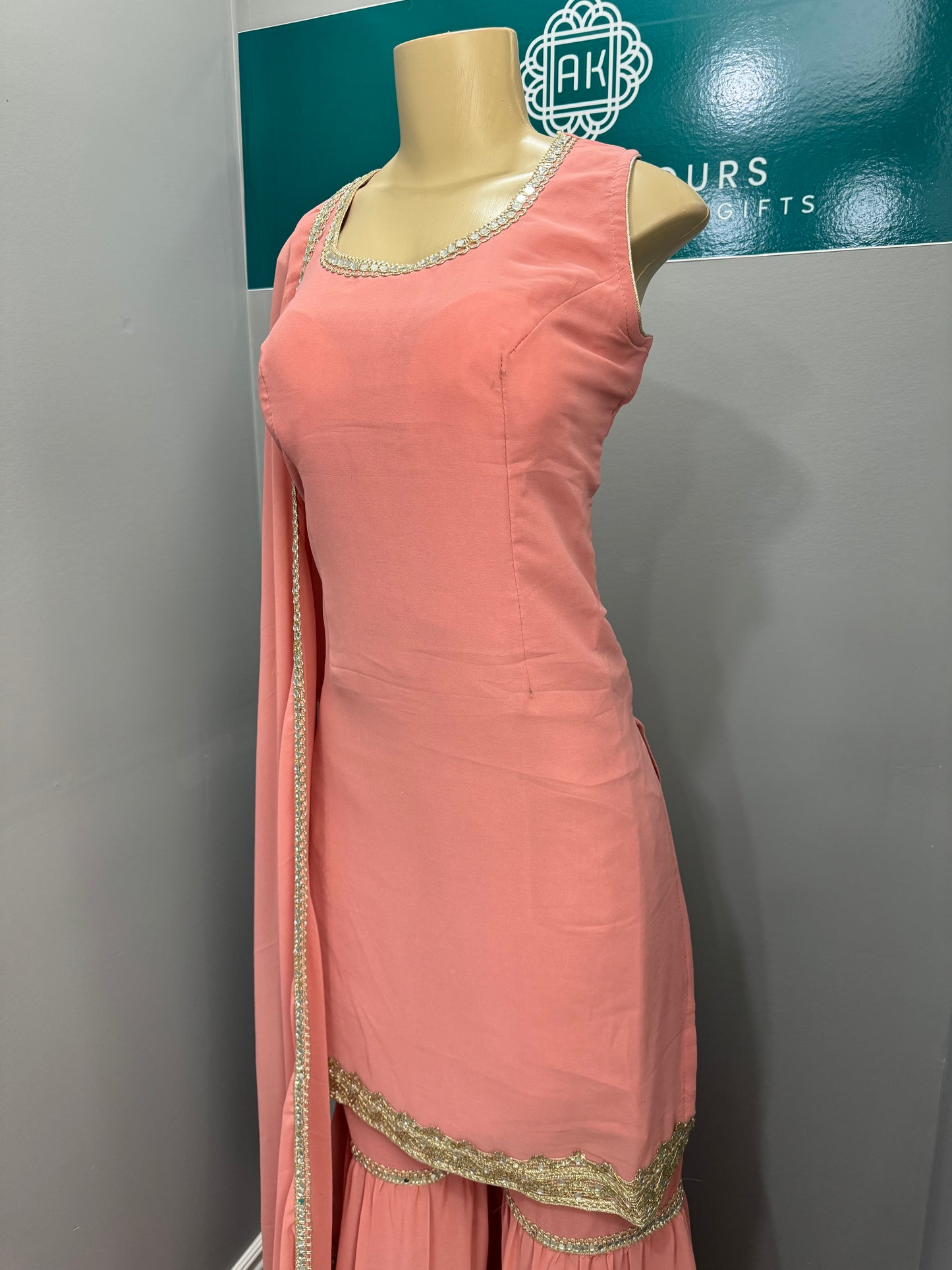 Plain Peaches Readymade Gharara Suit