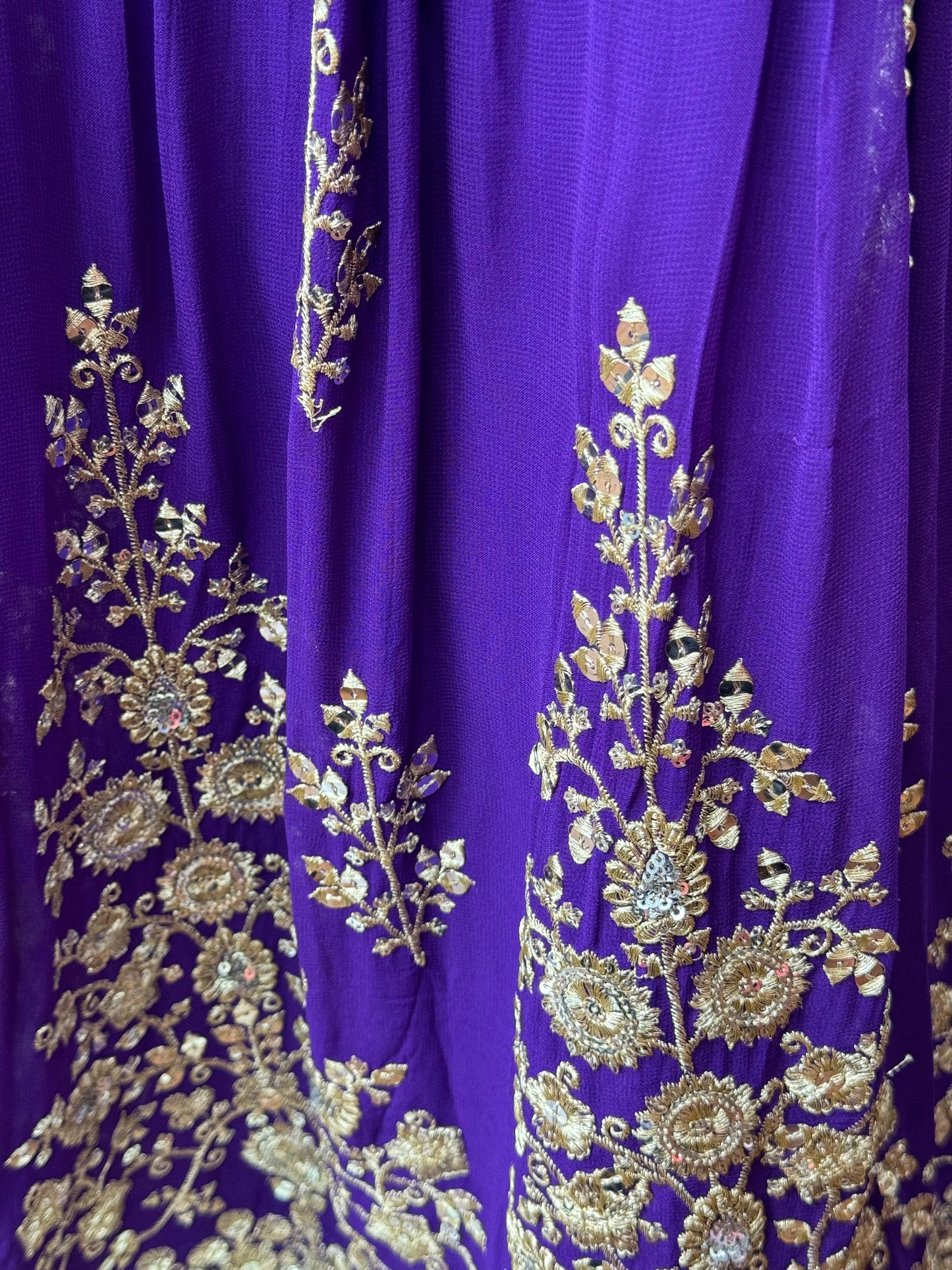 Handwork Pure Purple Sharara Suit