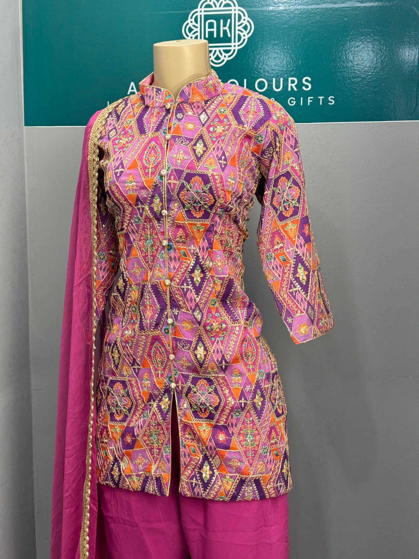 Jacket Sequence Plazo Suit