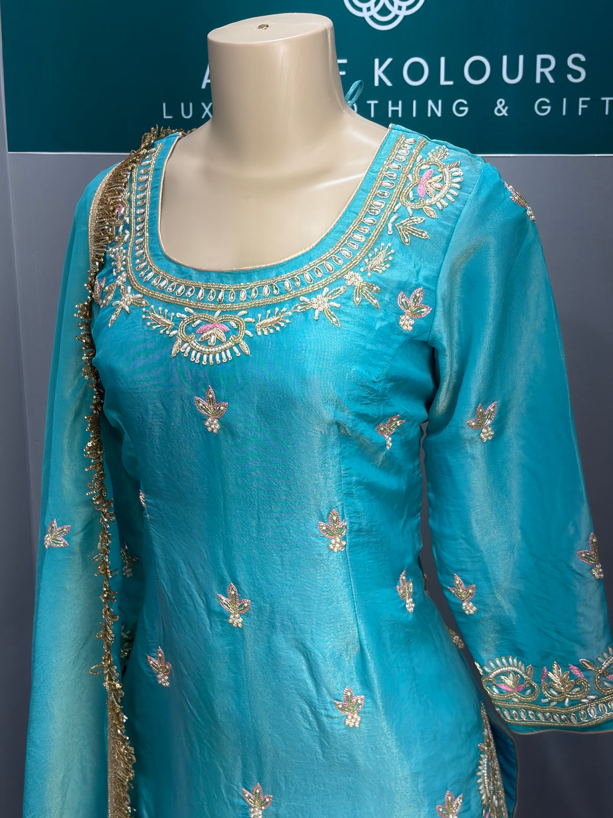Shimmer Handwork Gharara Suit AKC-0078S