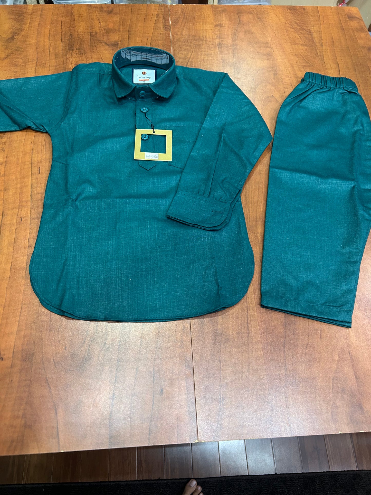 Karan Boys Kurta Pajama- Dark Green (Size 32~36)