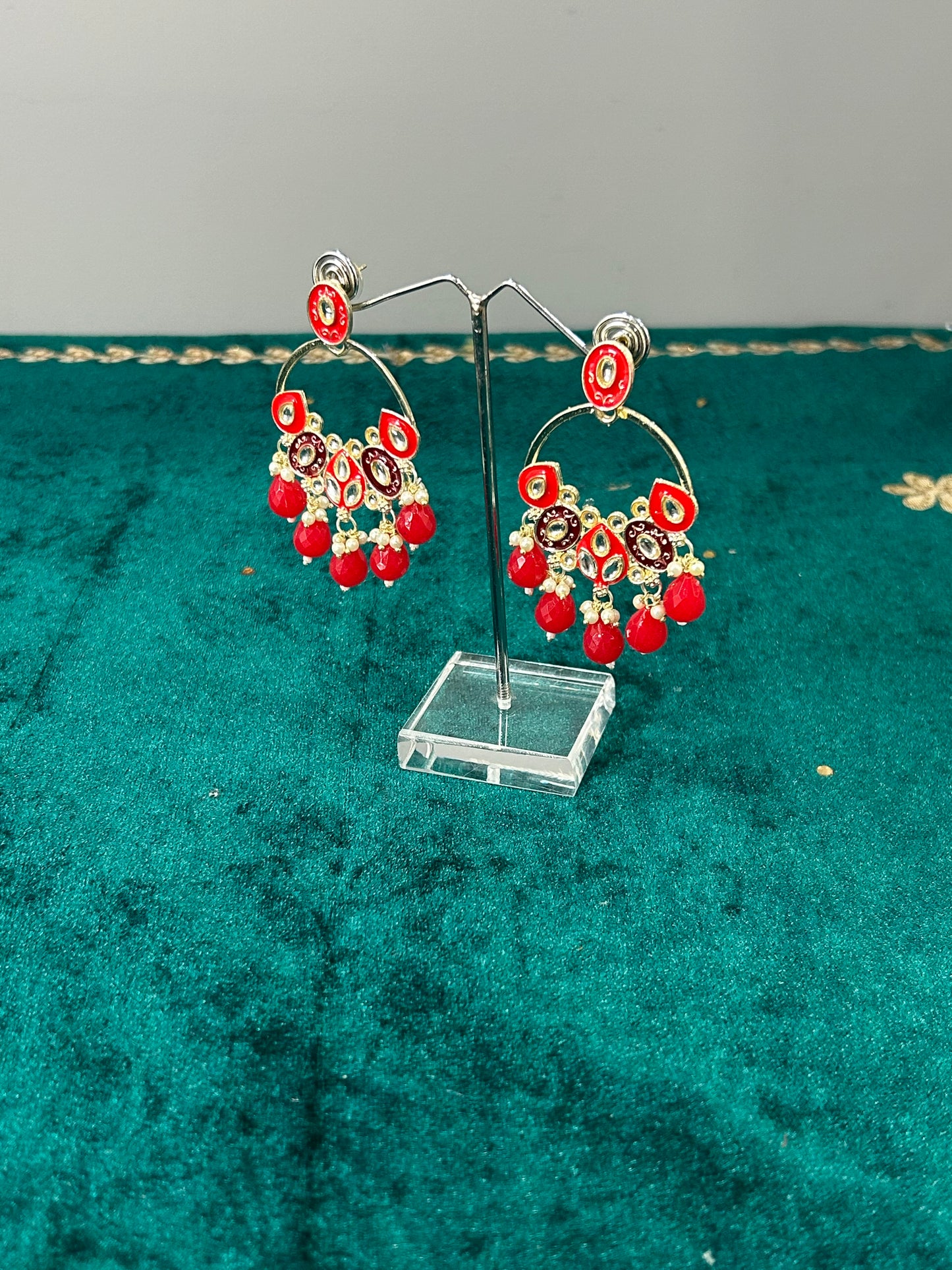Red Shruti Earrings