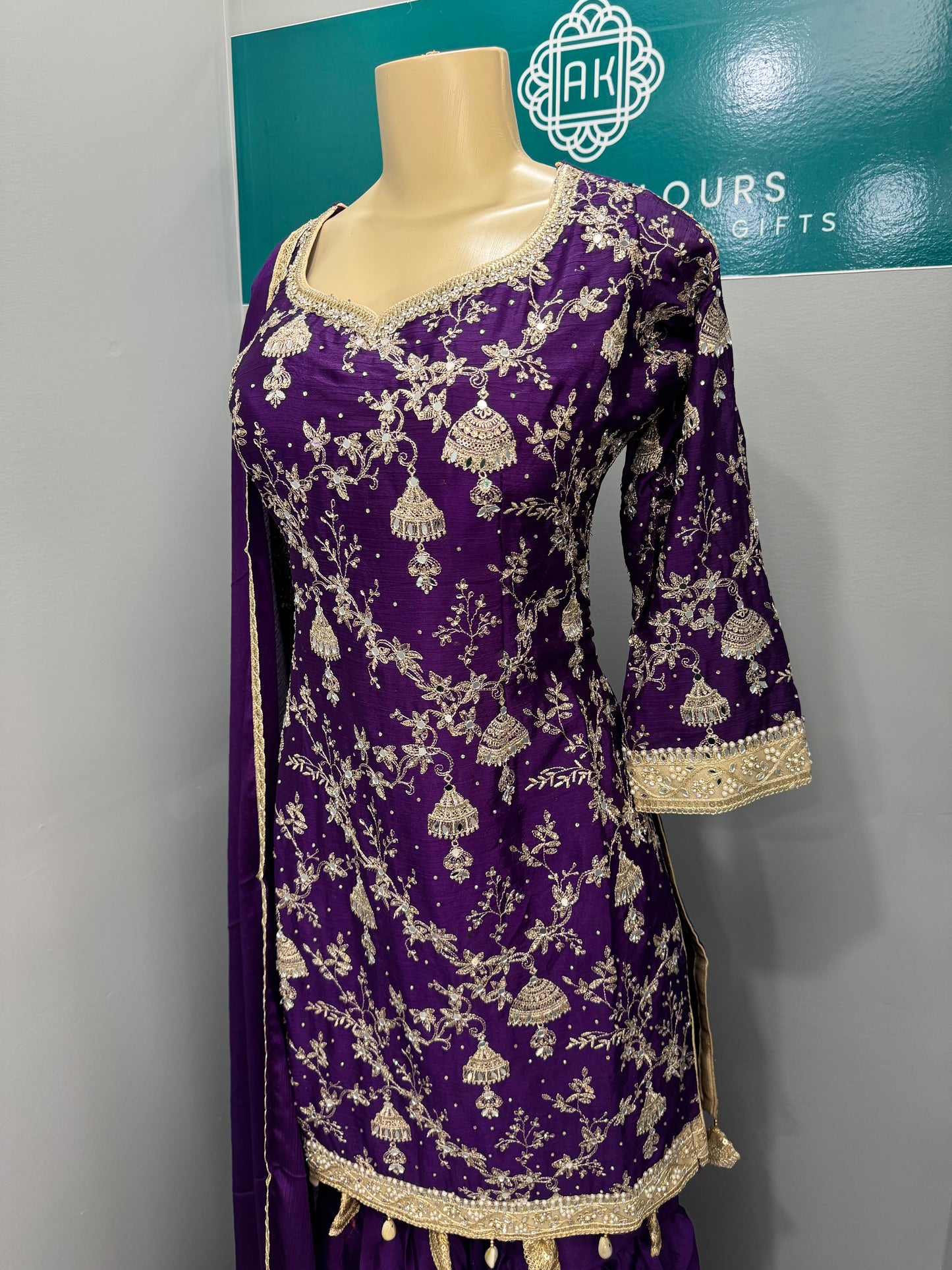 Purple Andaz Readymade Gharara Suit