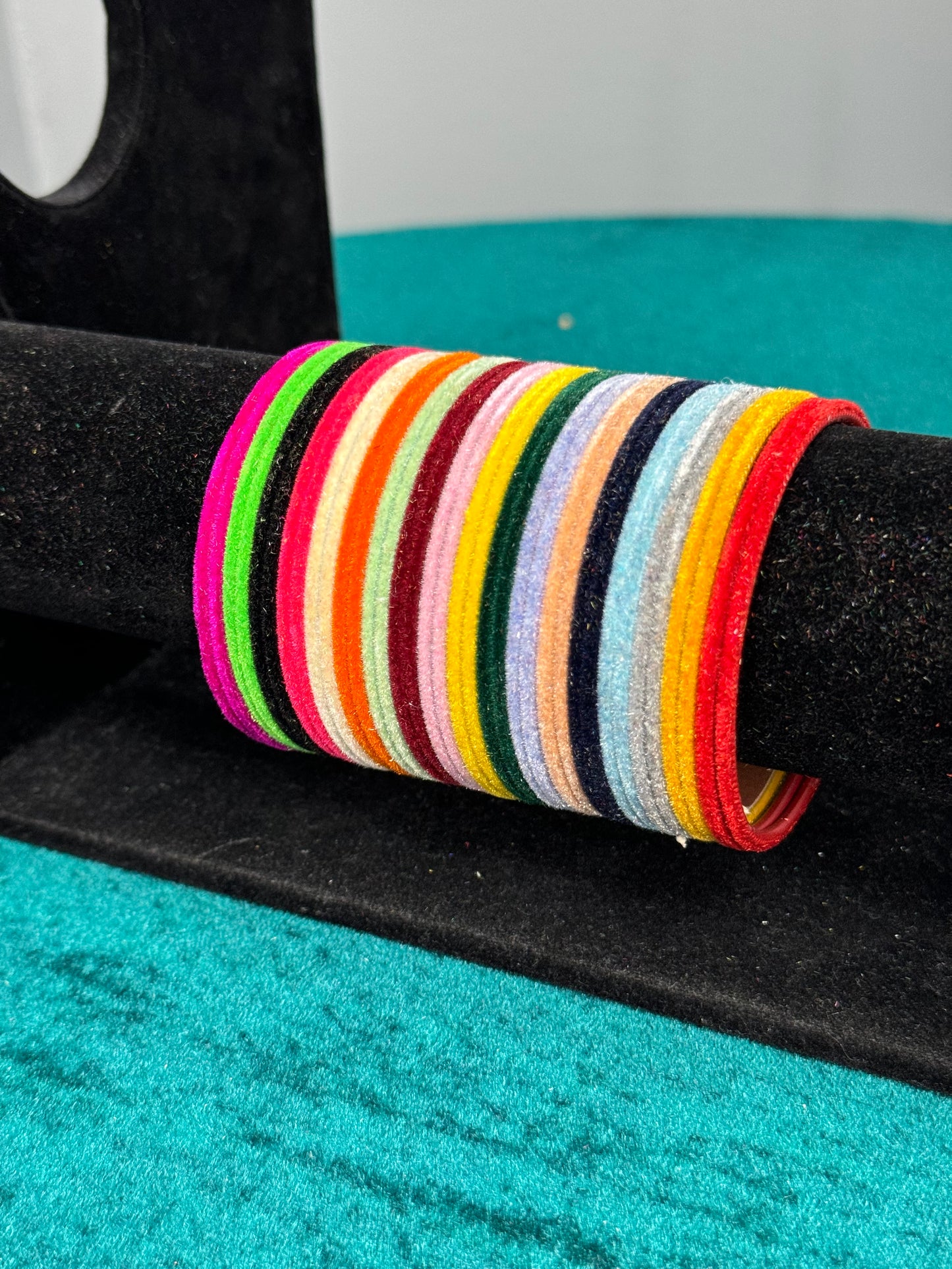 Multi Plain Velvet Bangles