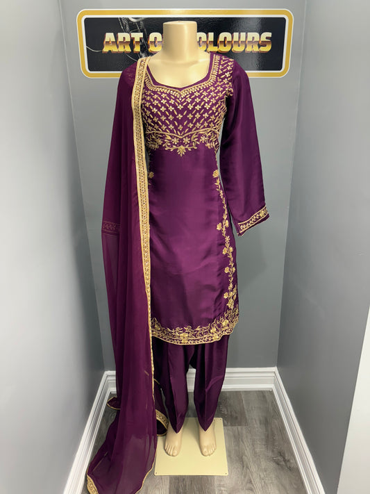 Samliz Wine Salwar Suit