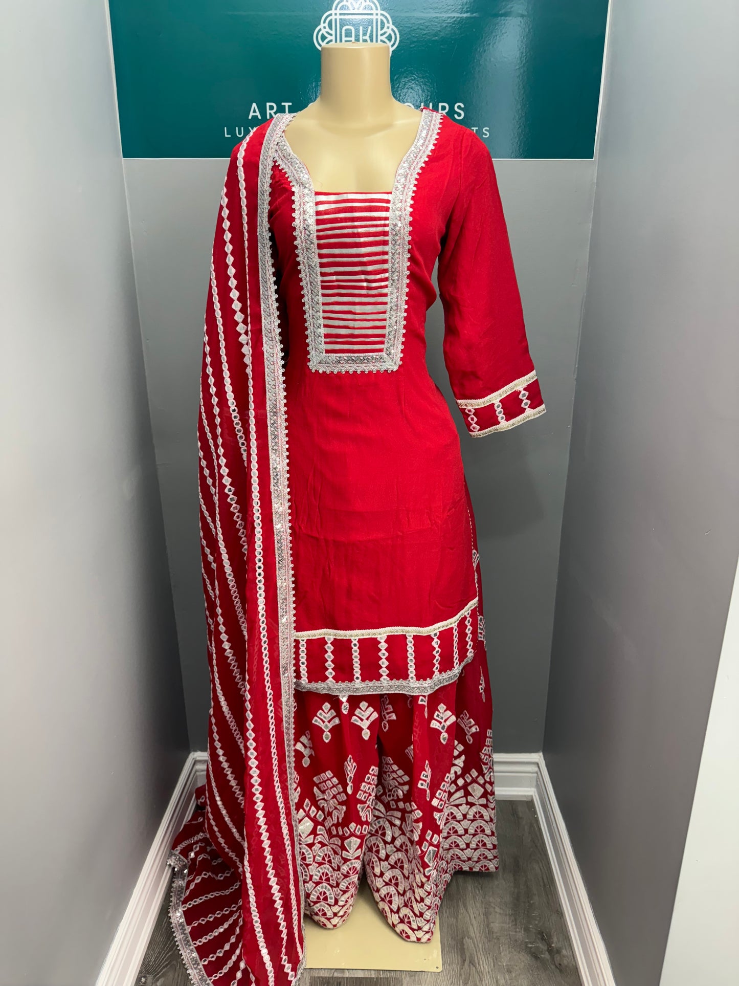 Foil Work Sharara Suit