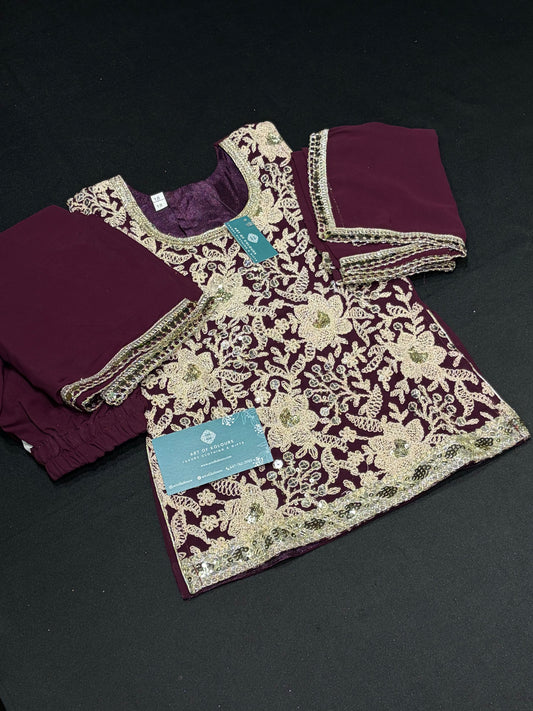Wine Baby Sharara Suit