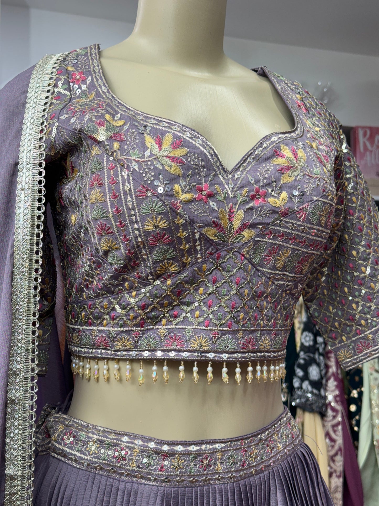 Thread and Sequence Work Lehenga