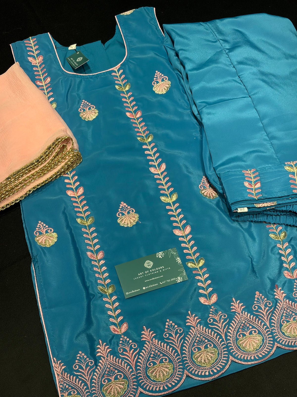 Baby Blue Threadwork Kid’s Salwar Suit