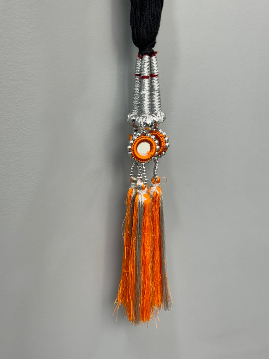 Small Silver and Orange Mirror Prandi