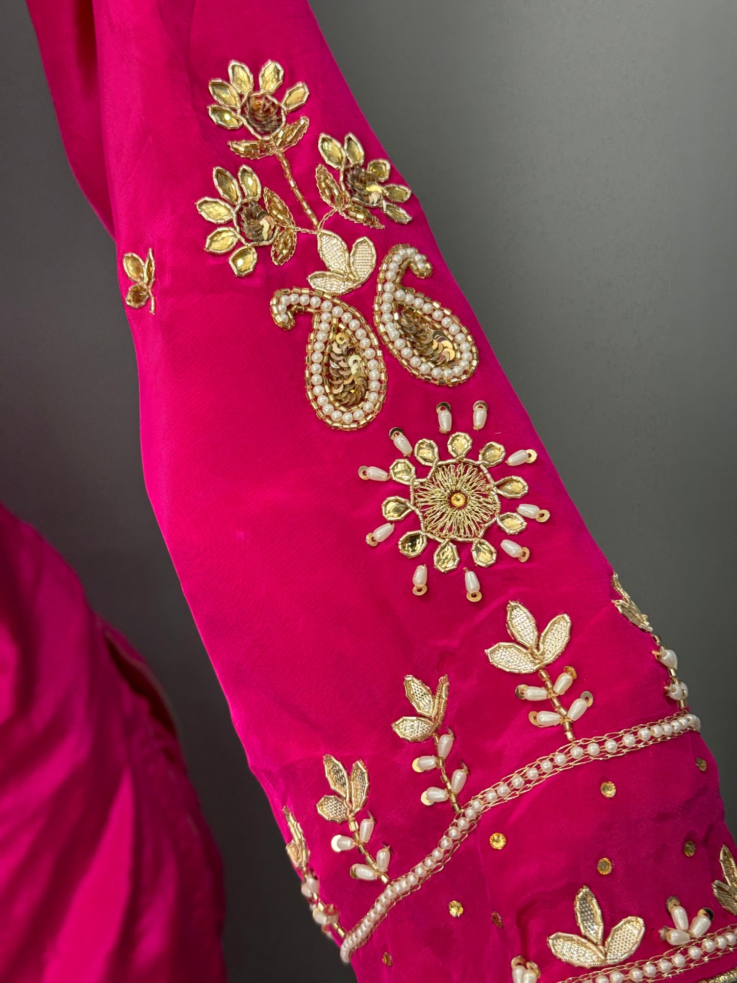 Fuchsia Moti Salwar Suit