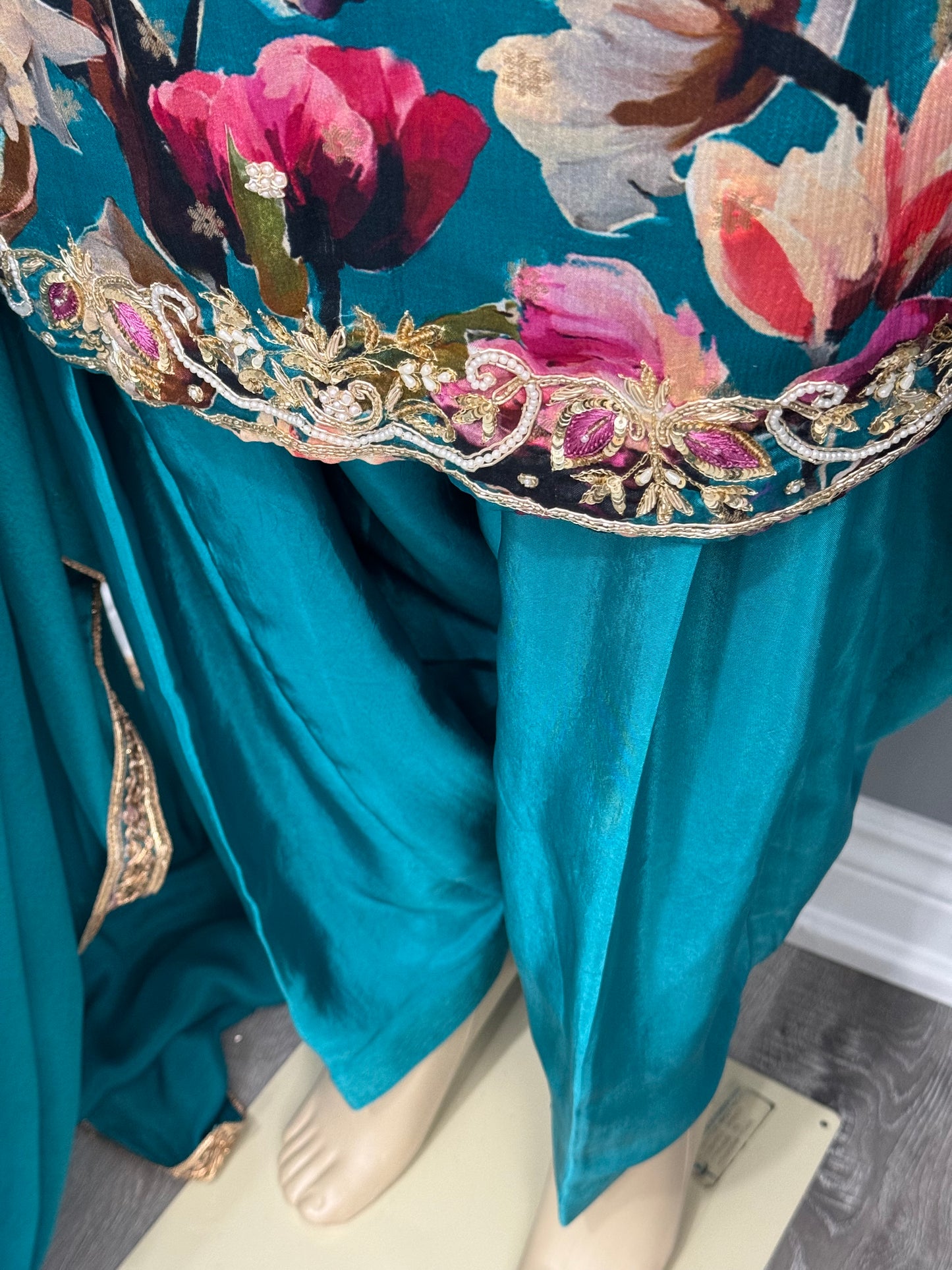 Sonam Printed Handwork Salwar Suit Blue